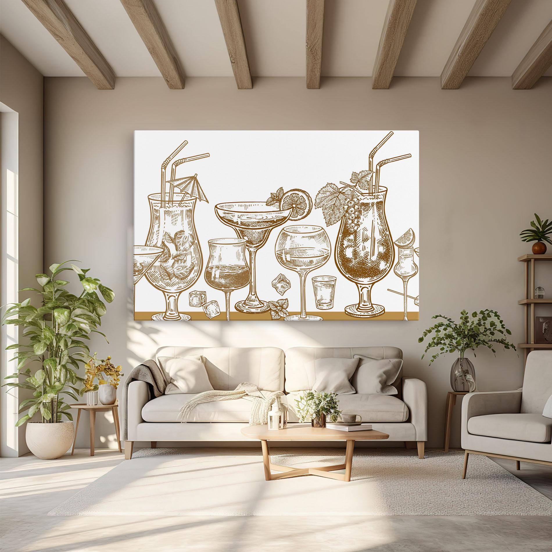 Tablou Canvas Brown Line Drinks mockup 6