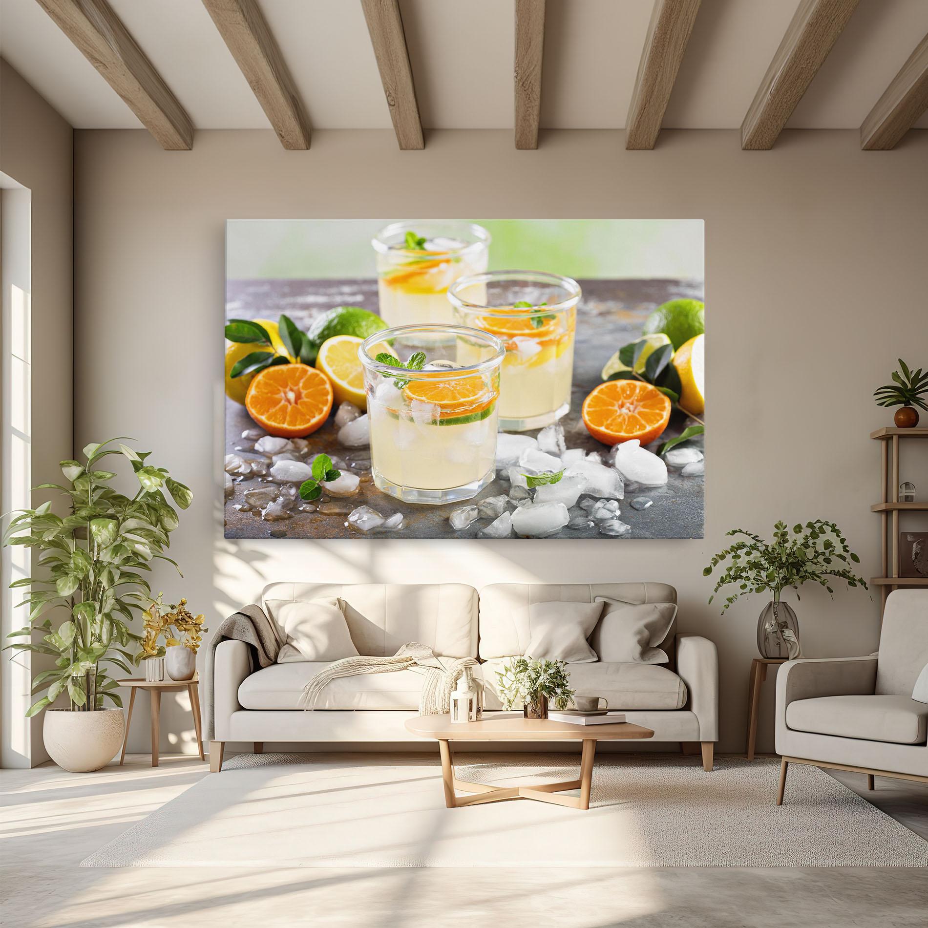 Tablou Canvas Citrus Fruit Lemonade mockup 6