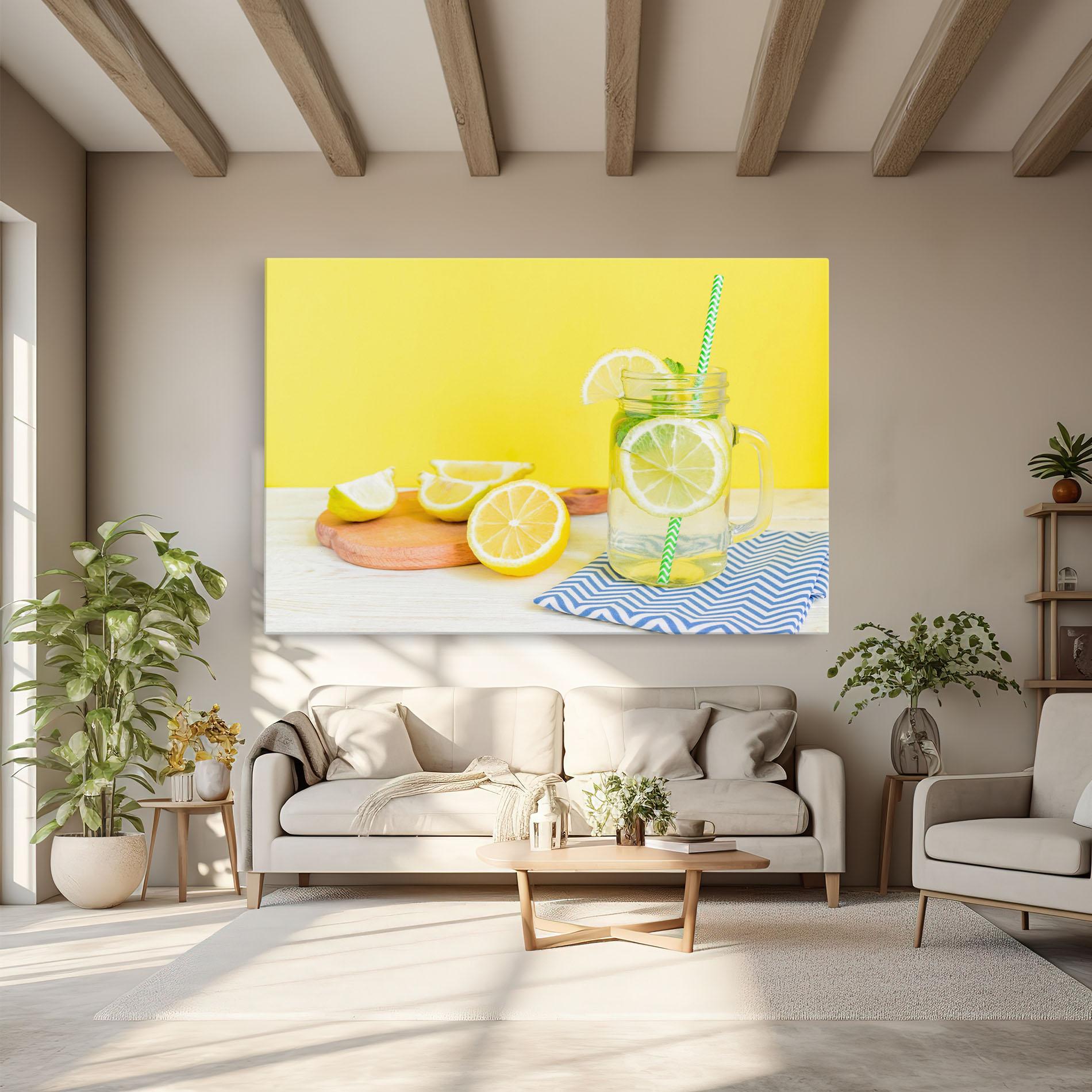 Tablou Canvas Citrus Lemonade Water mockup 6