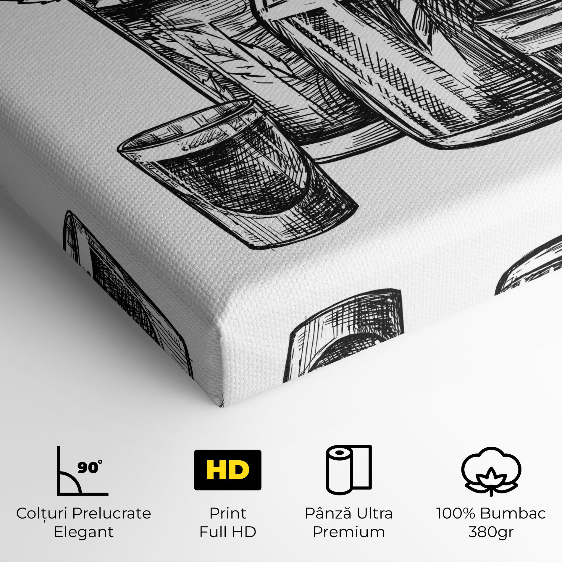 Tablou Canvas Black Line Drinks mockup 4