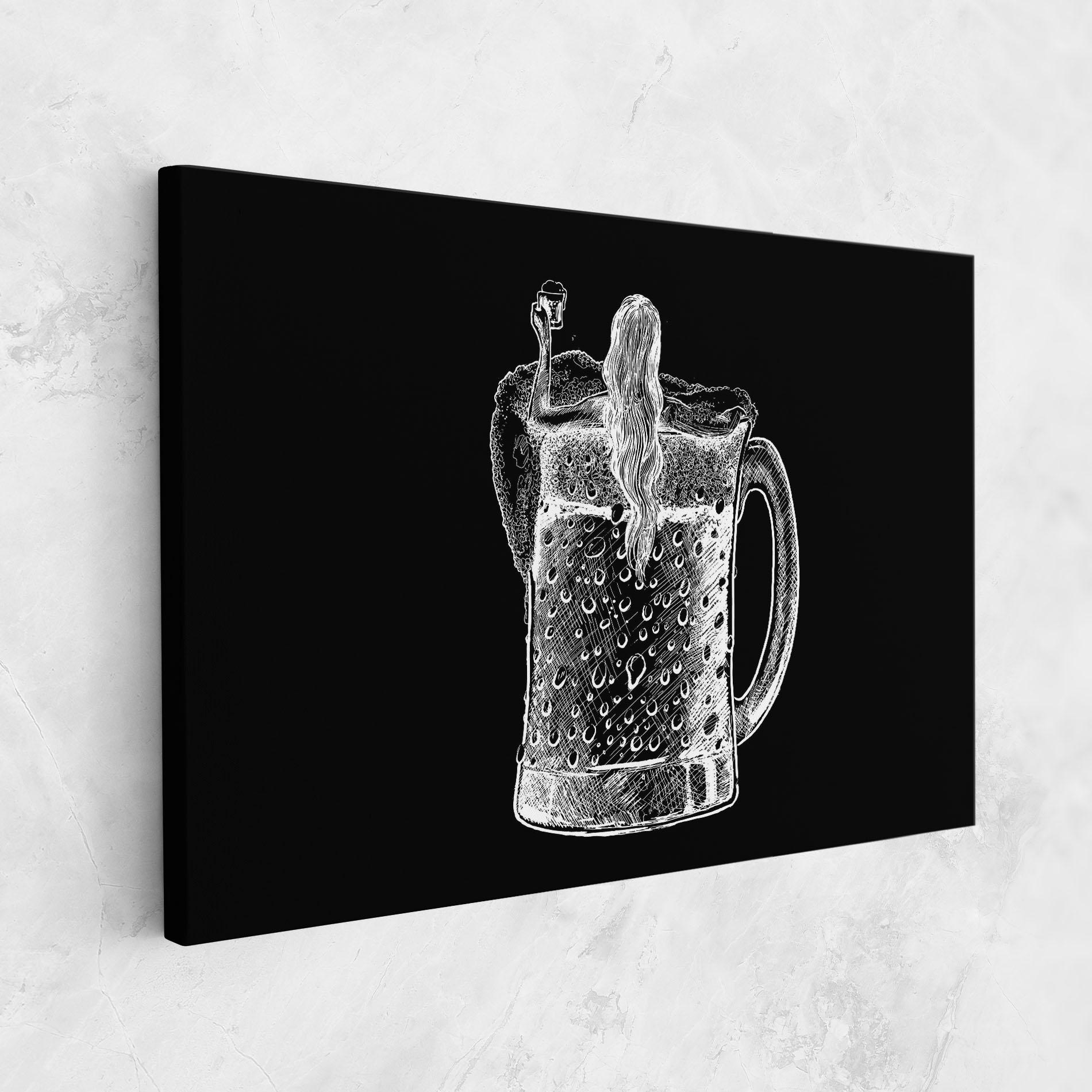 Tablou Canvas Beer Woman mockup 1
