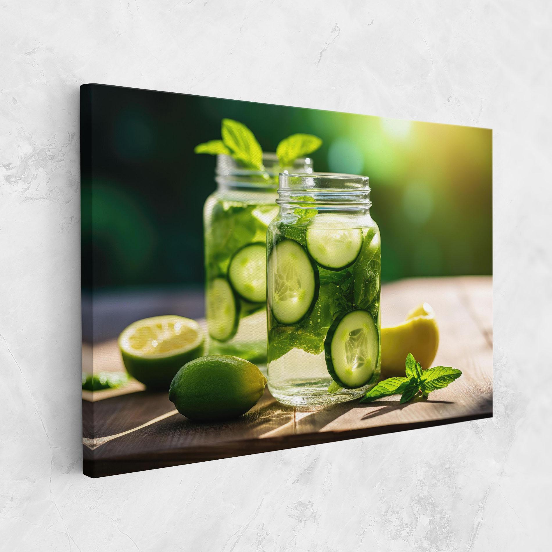 Tablou Canvas Cold Drink Cucumber mockup 1