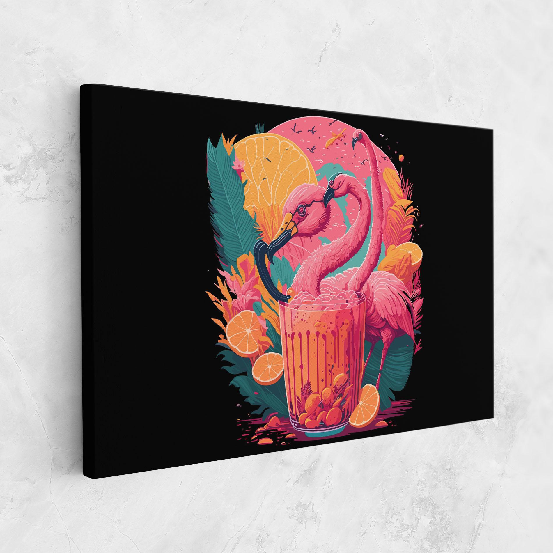 Tablou Canvas Pink Bird Drink mockup 1