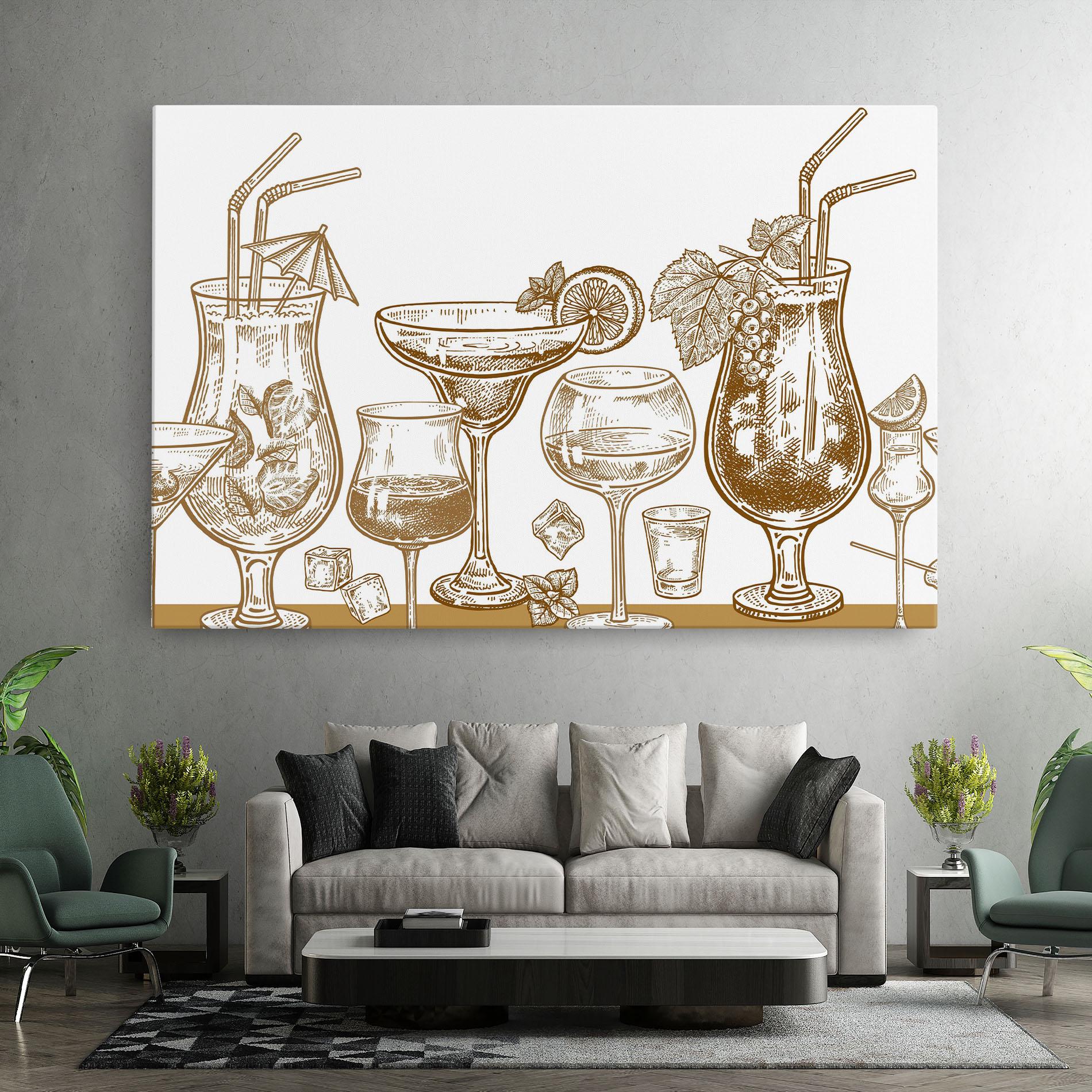 Tablou Canvas Brown Line Drinks mockup 7