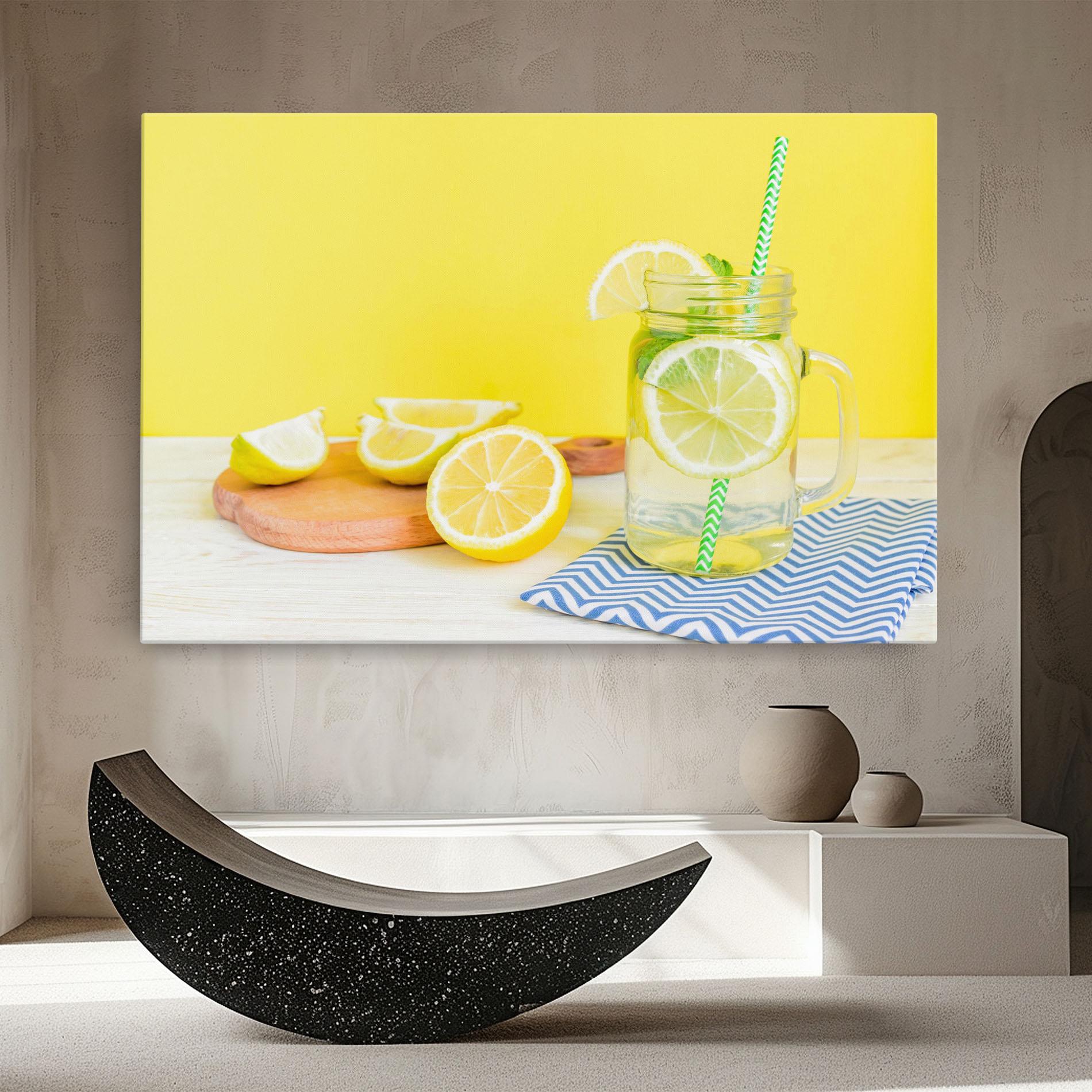 Tablou Canvas Citrus Lemonade Water mockup 8