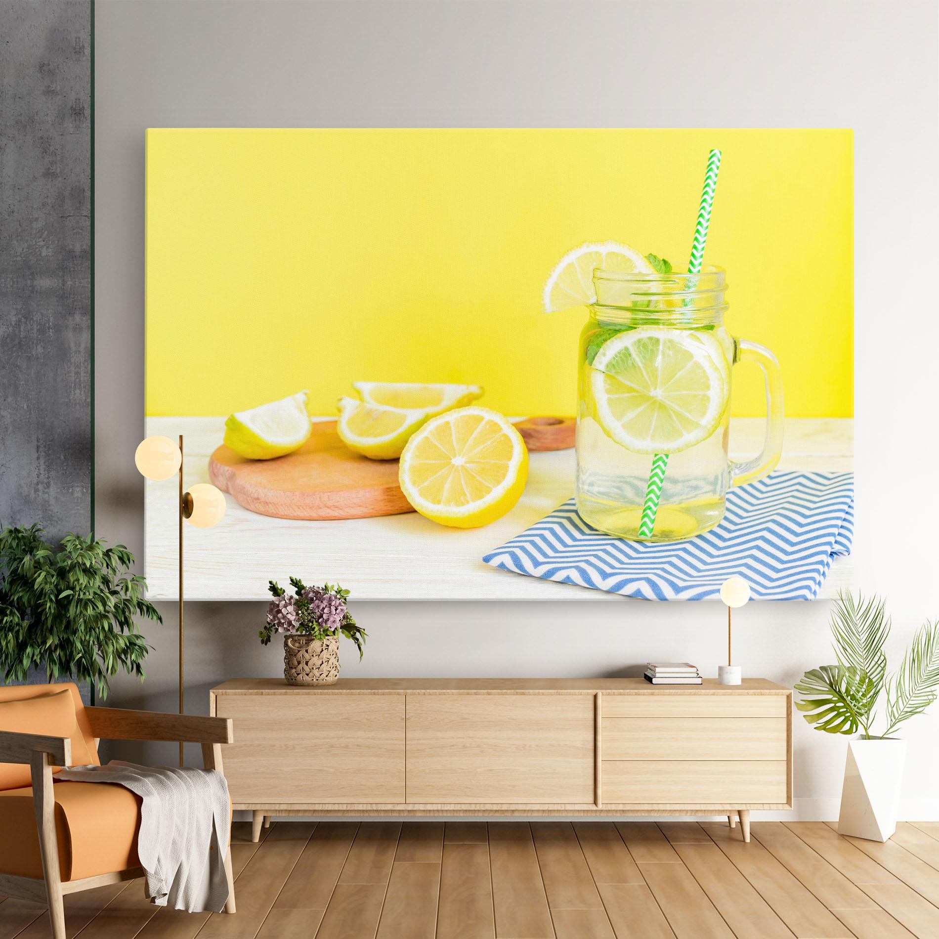 Tablou Canvas Citrus Lemonade Water mockup 9