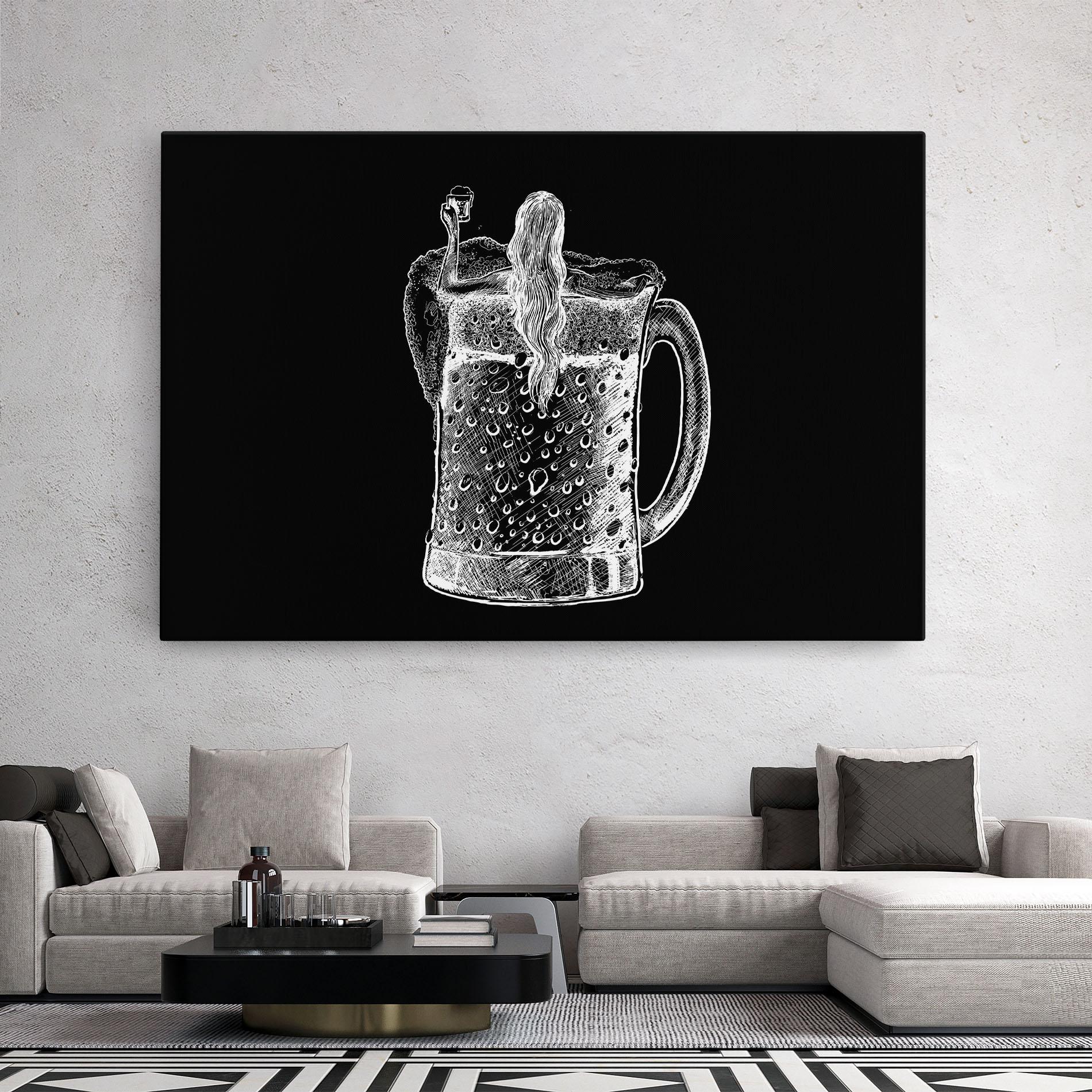 Tablou Canvas Beer Woman mockup 2