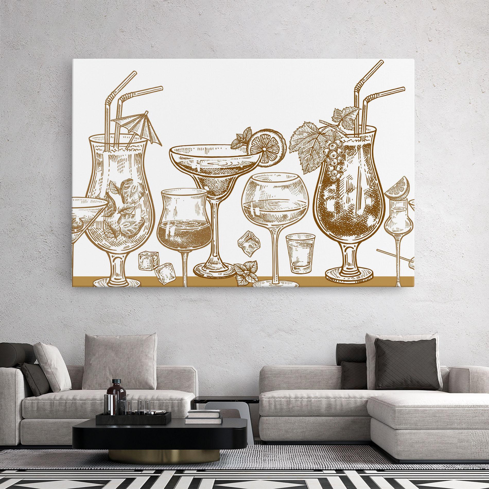 Tablou Canvas Brown Line Drinks mockup 2