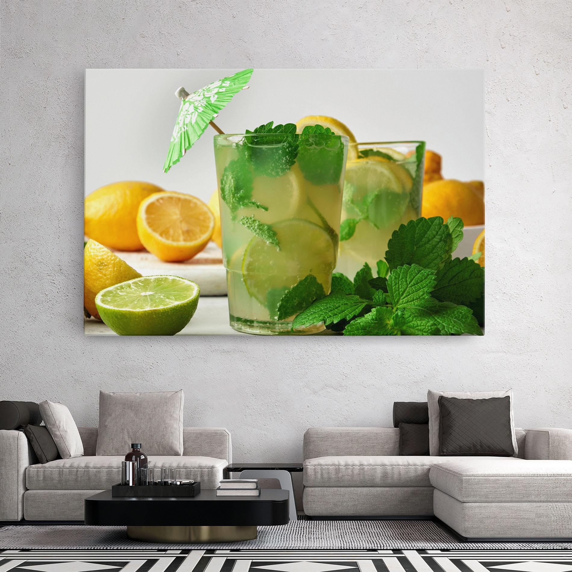 Tablou Canvas Mint Leaves Lemonade mockup 2