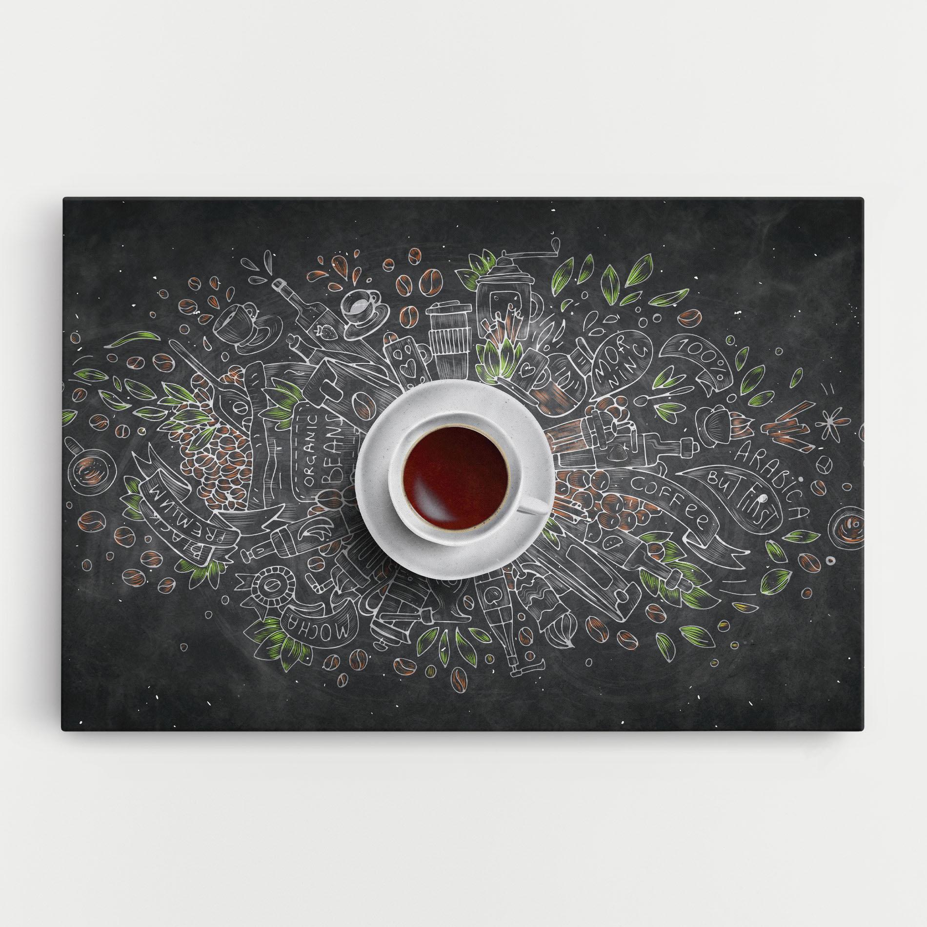 Tablou Canvas Black Board Coffee mockup 0