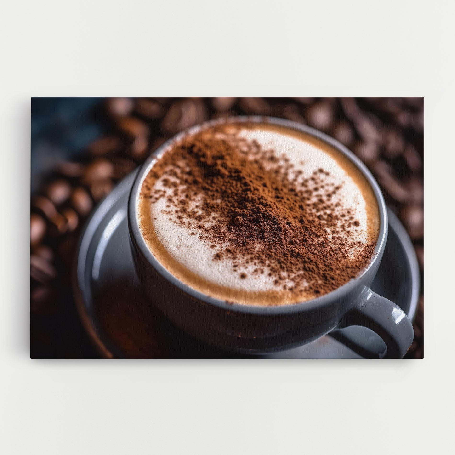 Tablou Canvas Cappuccino Coffee Close Up mockup 0