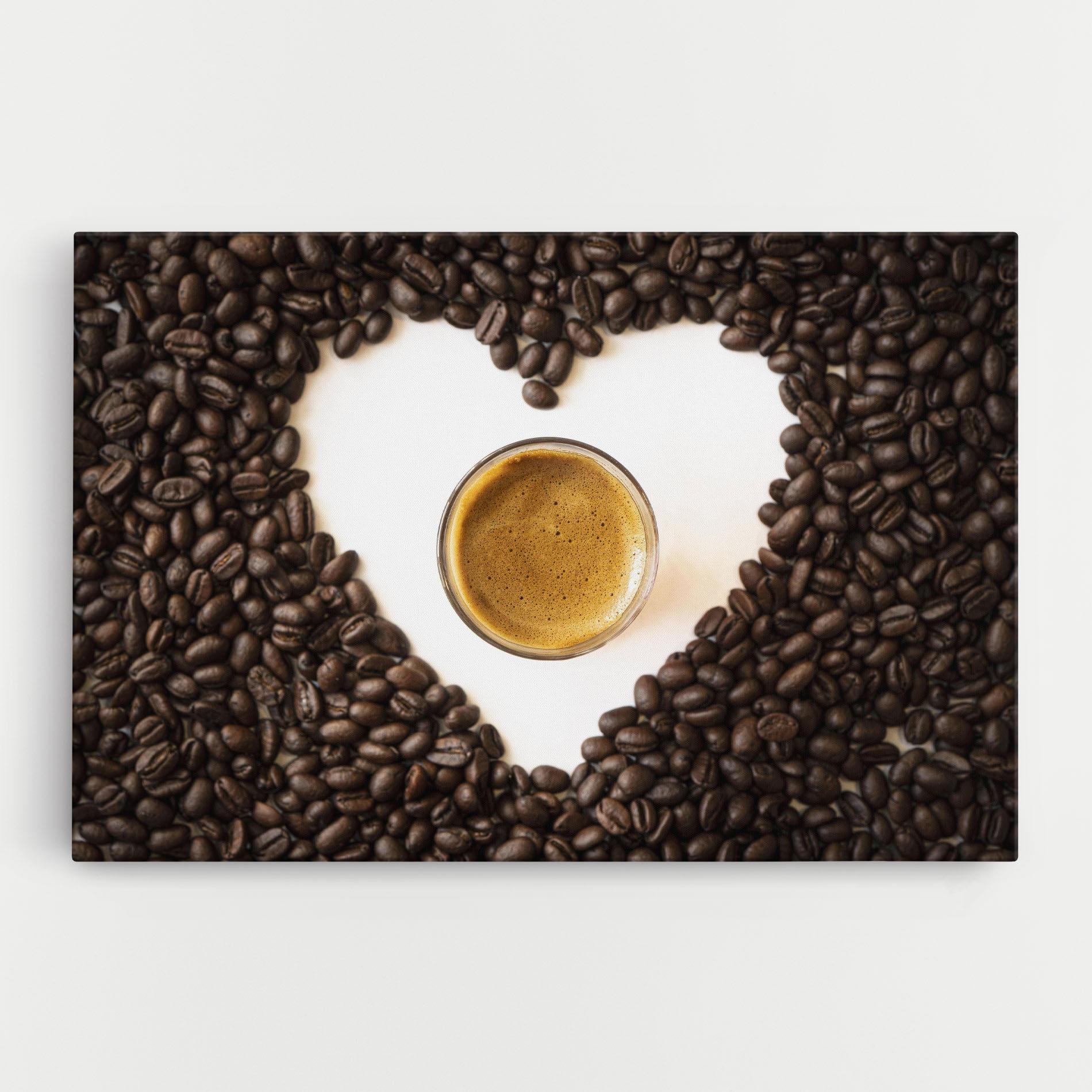 Tablou Canvas Coffee Bean Heart mockup 0