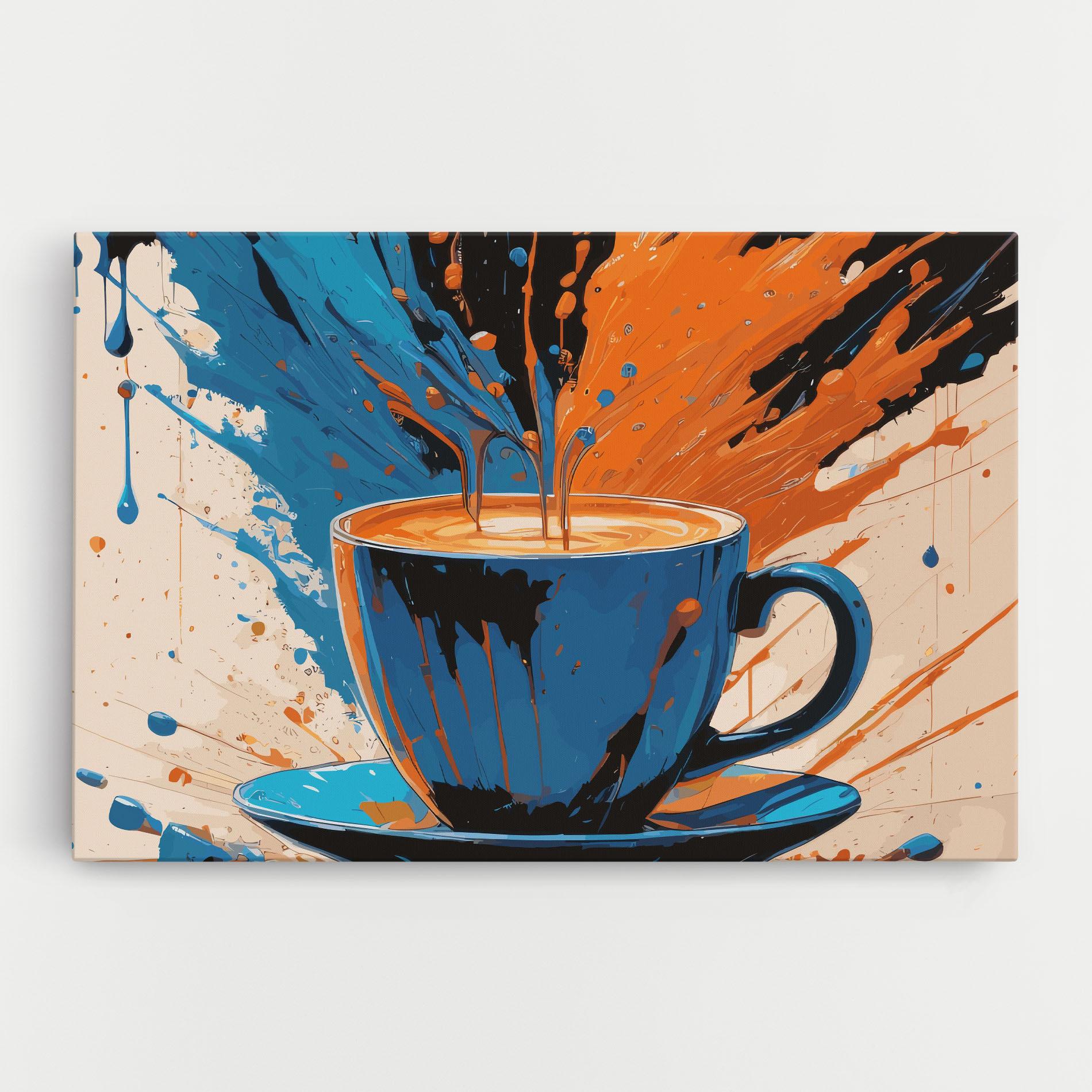 Tablou Canvas Coffee Blue Orange mockup 0