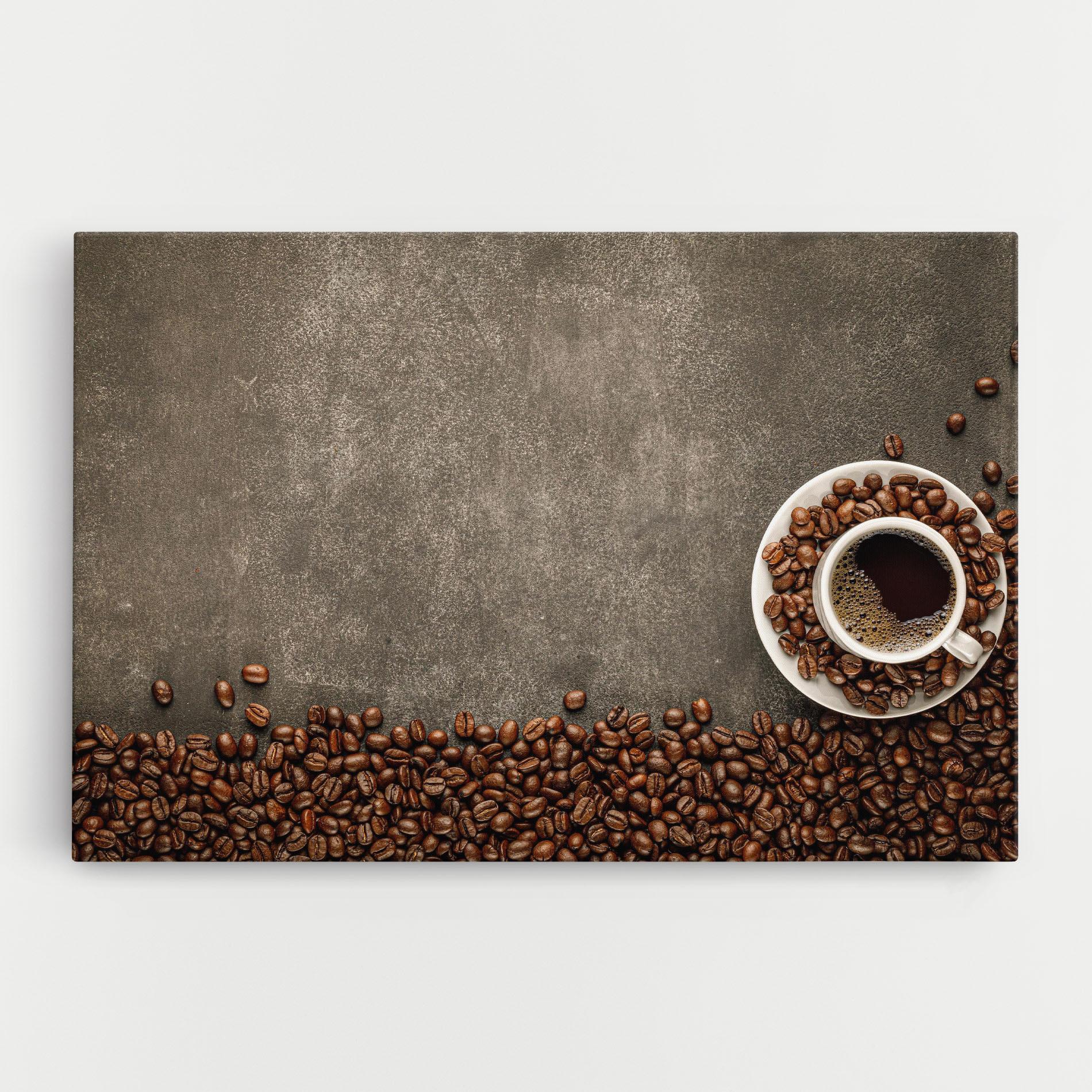 Tablou Canvas Coffee On Grey Table mockup 0