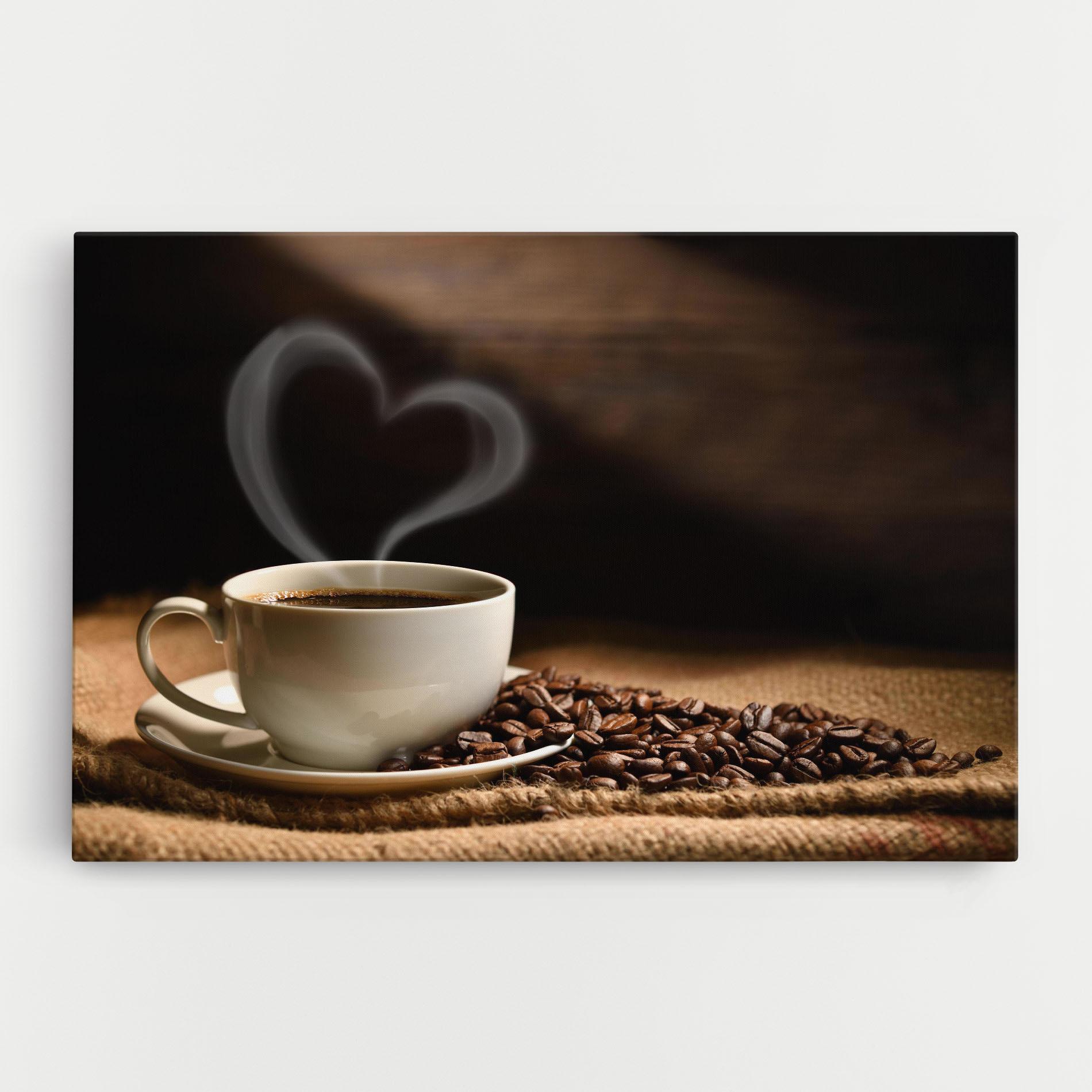 Tablou Canvas Heart Coffee Smoke mockup 0