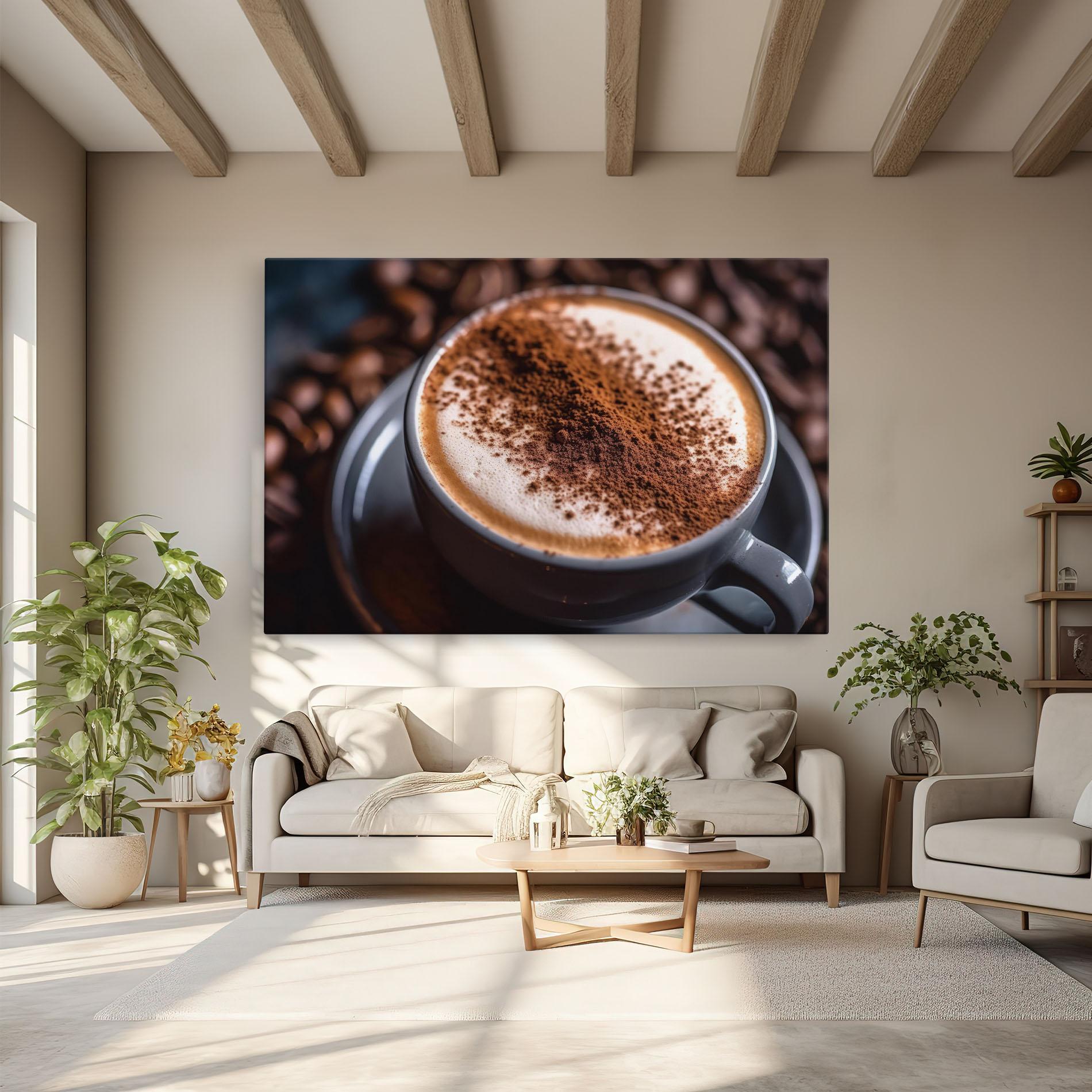 Tablou Canvas Cappuccino Coffee Close Up mockup 6