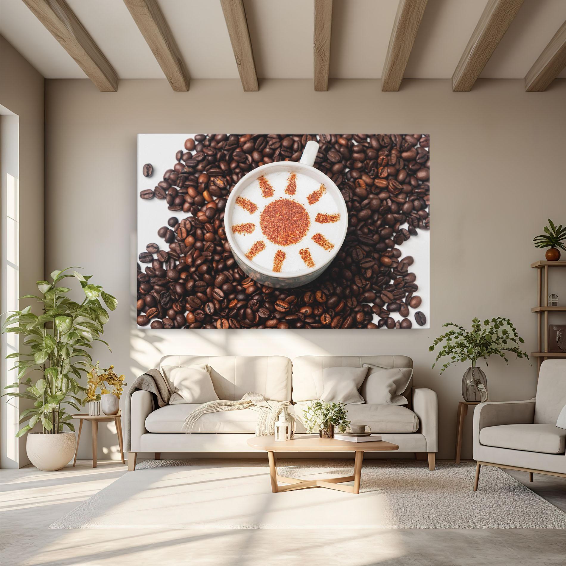 Tablou Canvas Sun Pattern Coffee mockup 6