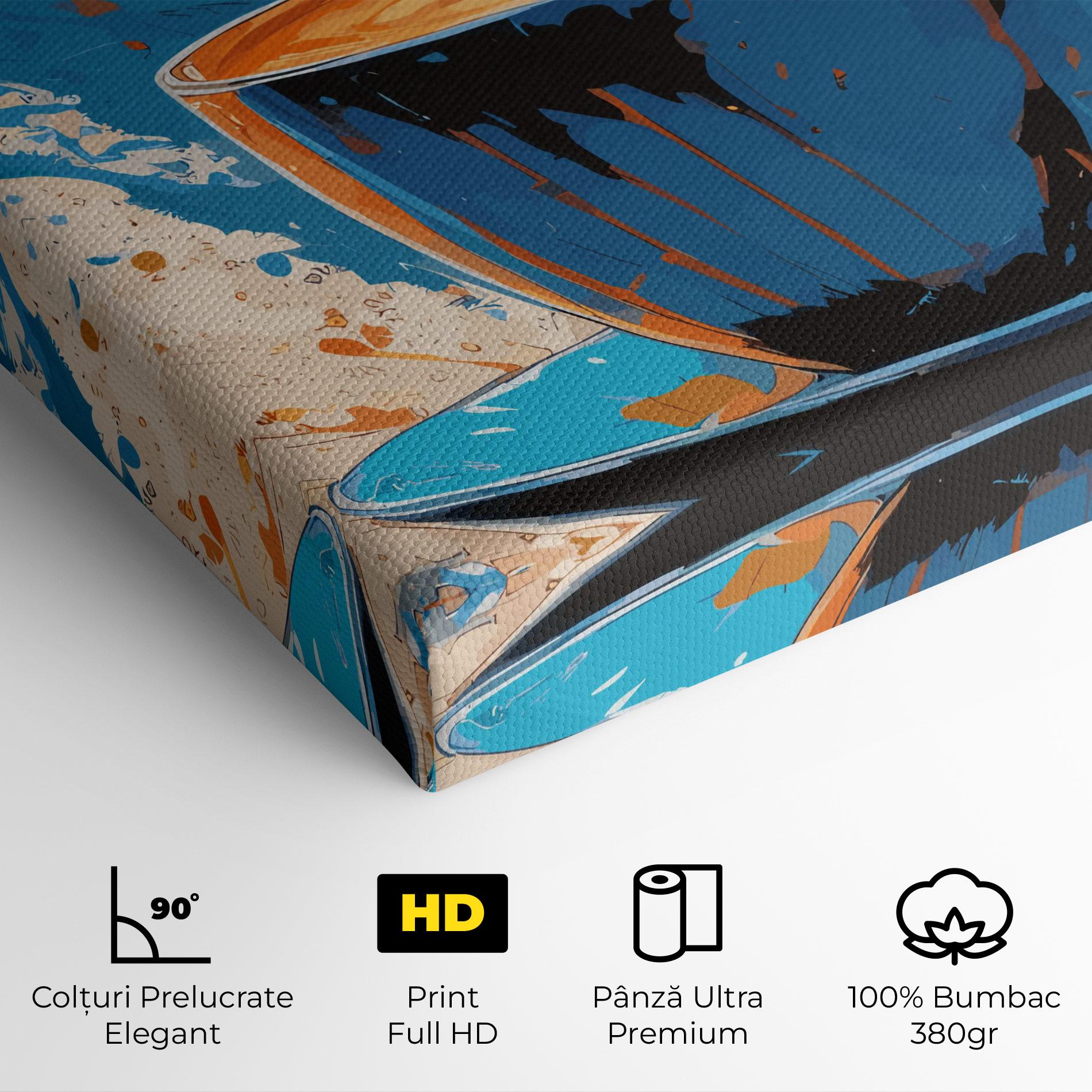 Tablou Canvas Coffee Blue Orange mockup 4