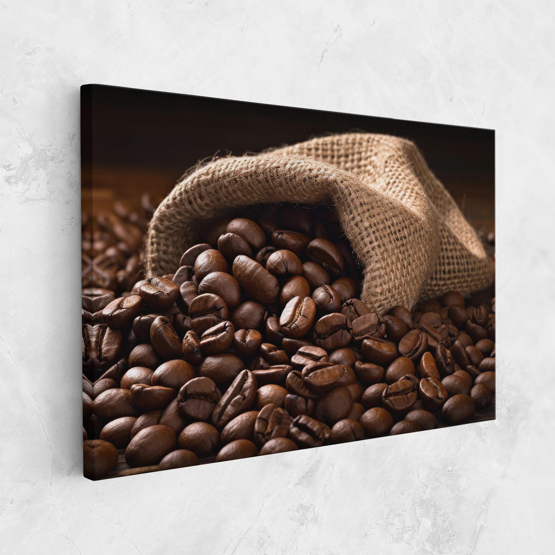 Tablou Canvas Bag Of Coffee Beans mockup 1