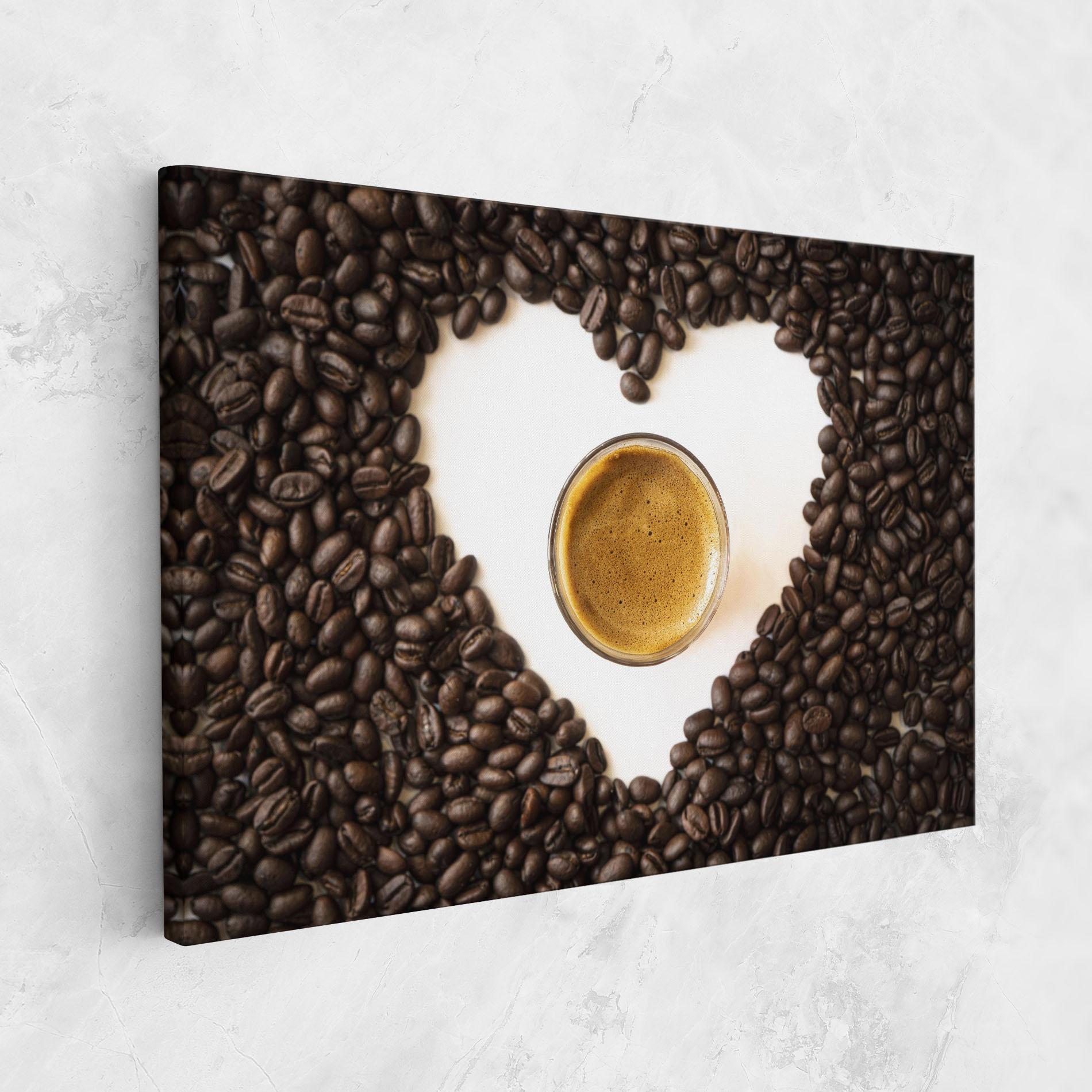 Tablou Canvas Coffee Bean Heart mockup 1