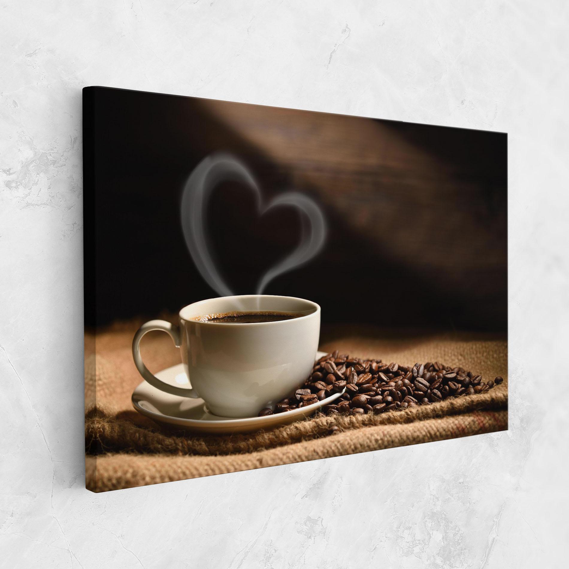 Tablou Canvas Heart Coffee Smoke mockup 1
