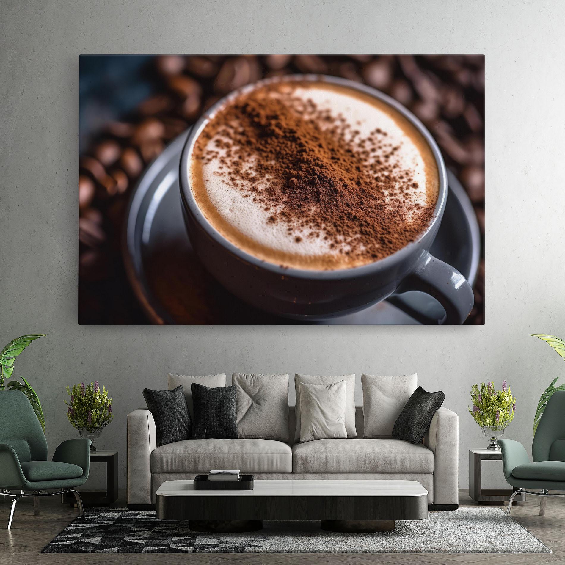 Tablou Canvas Cappuccino Coffee Close Up mockup 7