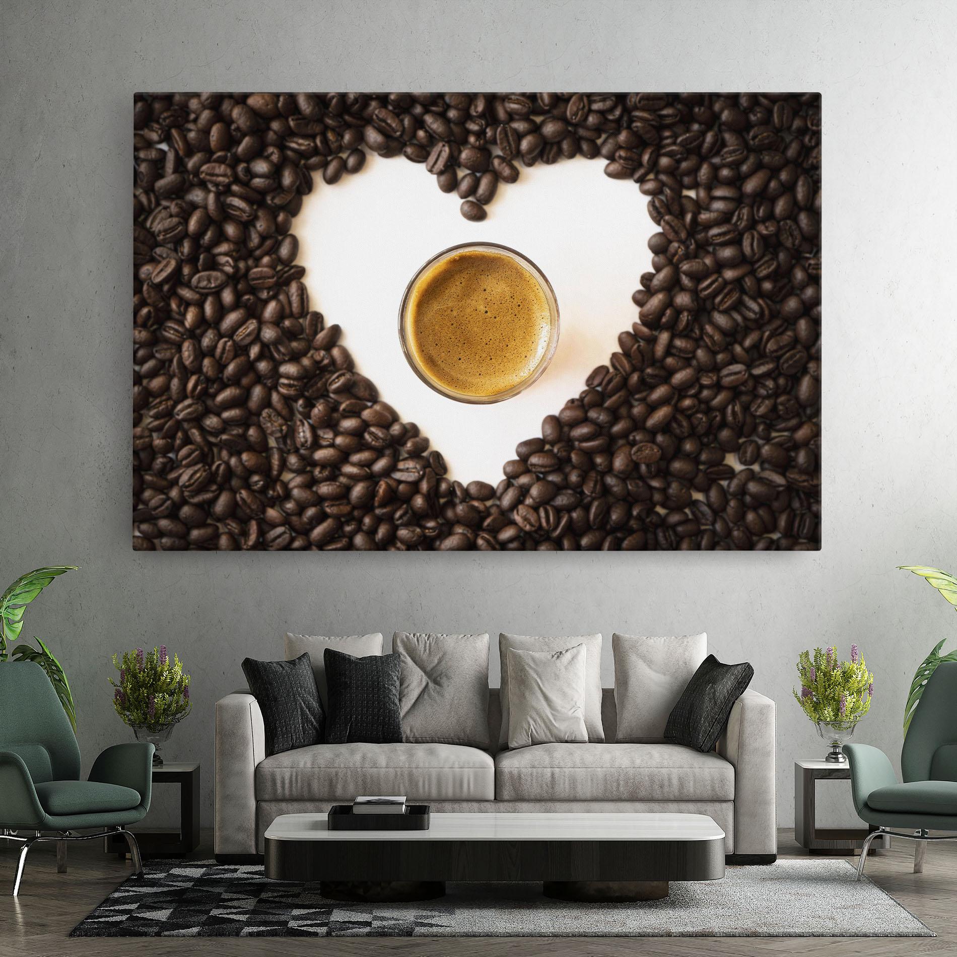 Tablou Canvas Coffee Bean Heart mockup 7