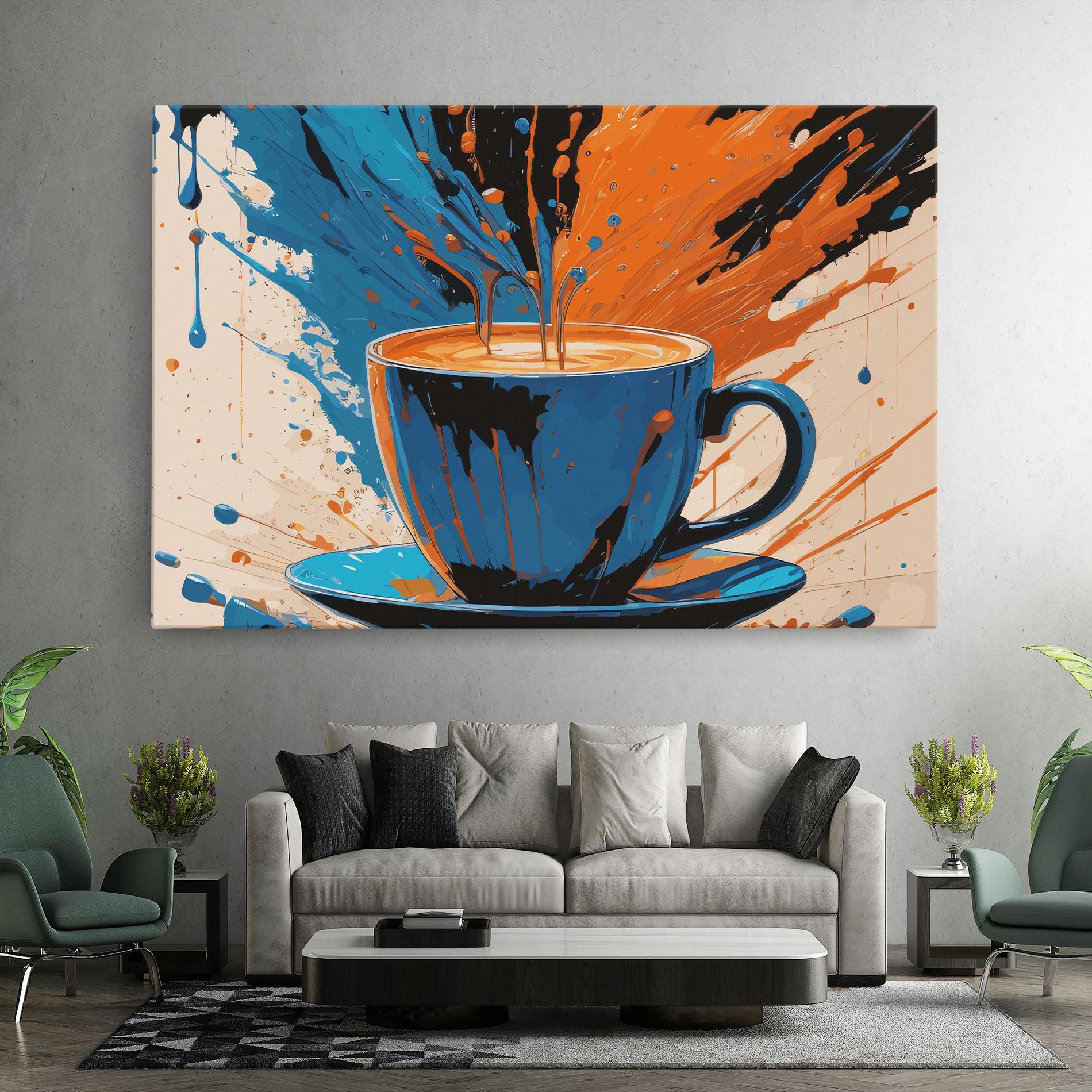 Tablou Canvas Coffee Blue Orange mockup 7