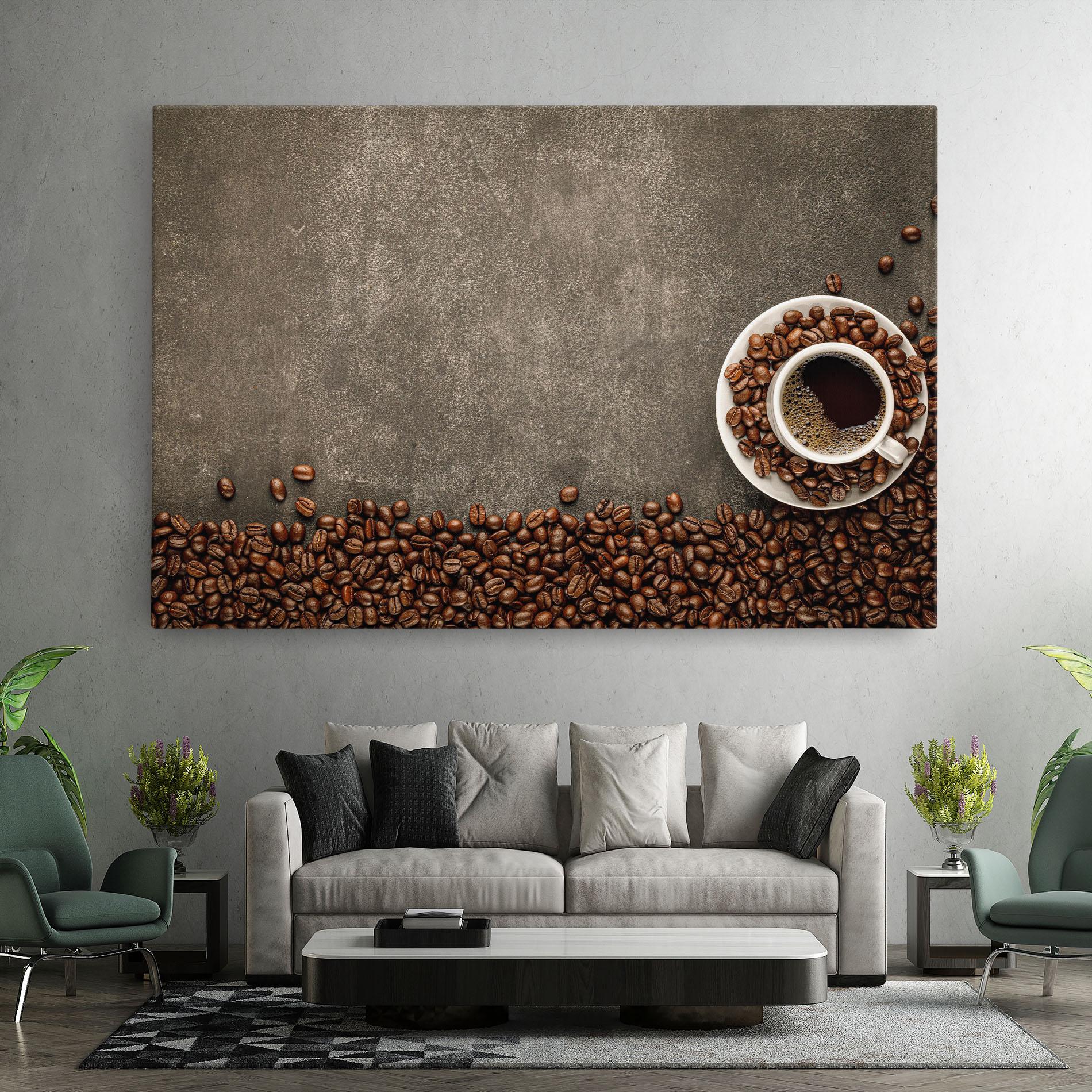 Tablou Canvas Coffee On Grey Table mockup 7