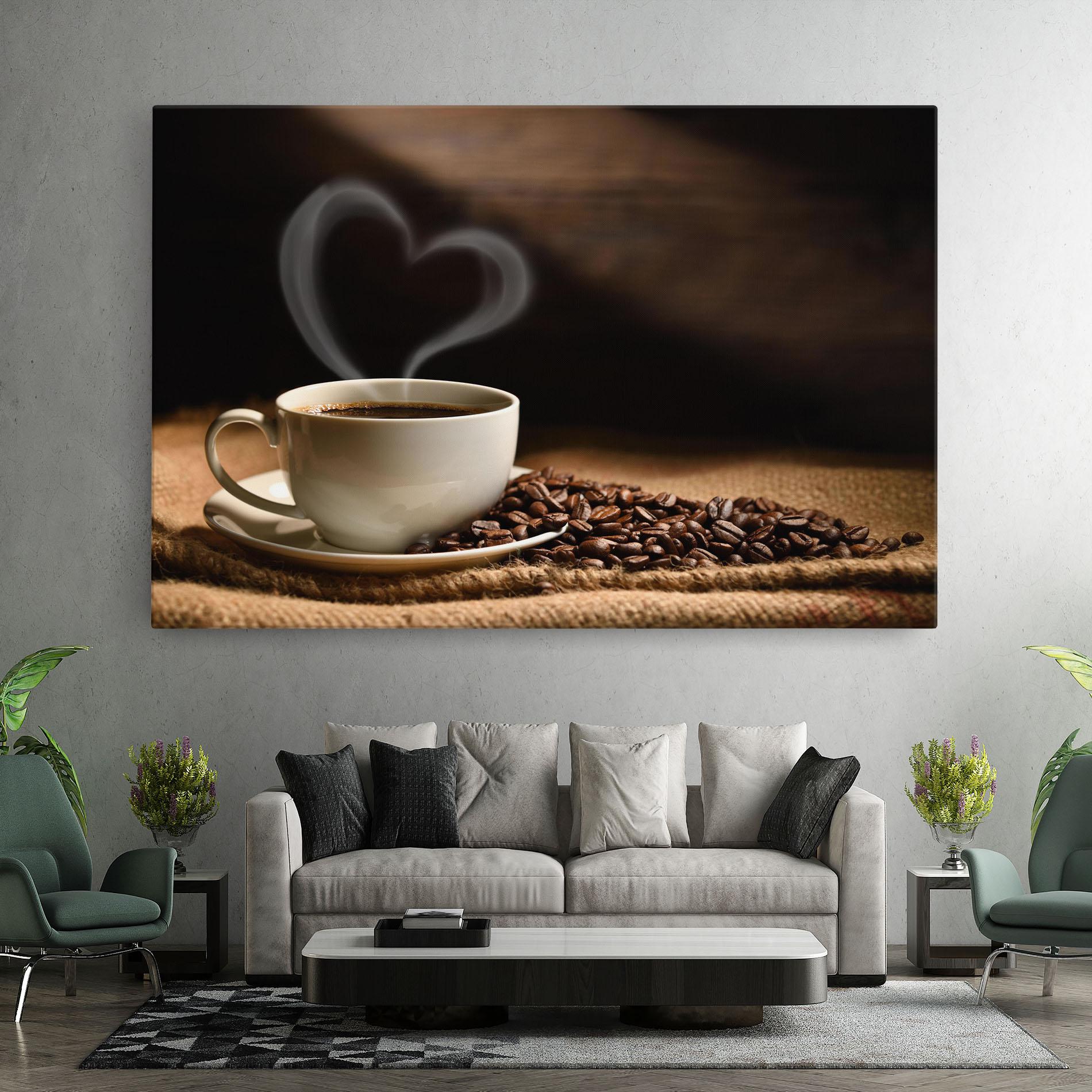Tablou Canvas Heart Coffee Smoke mockup 7