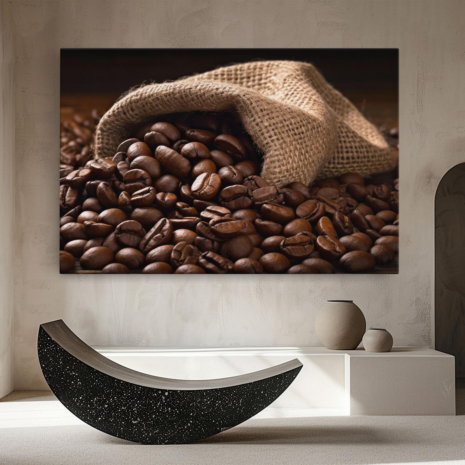 Tablou Canvas Bag Of Coffee Beans mockup 8