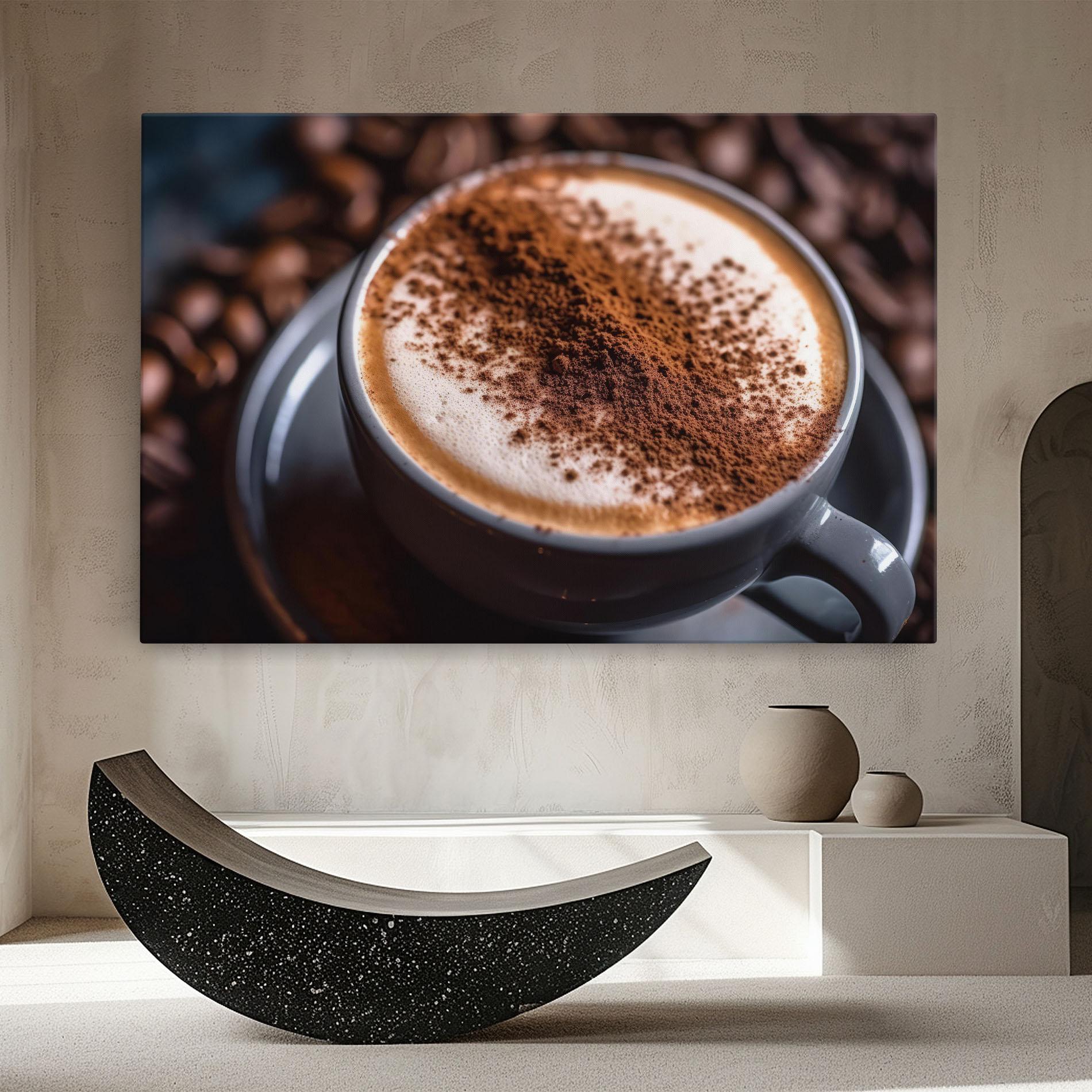 Tablou Canvas Cappuccino Coffee Close Up mockup 8