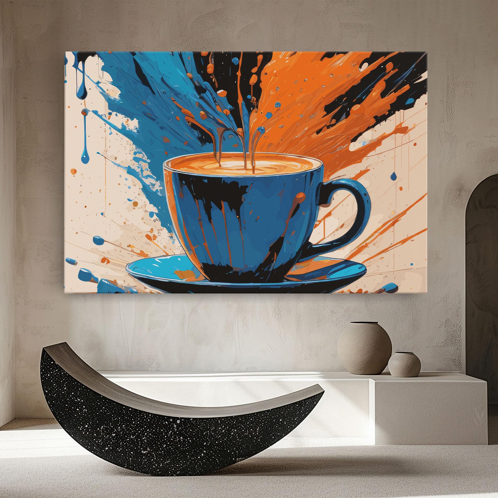 Tablou Canvas Coffee Blue Orange mockup 8