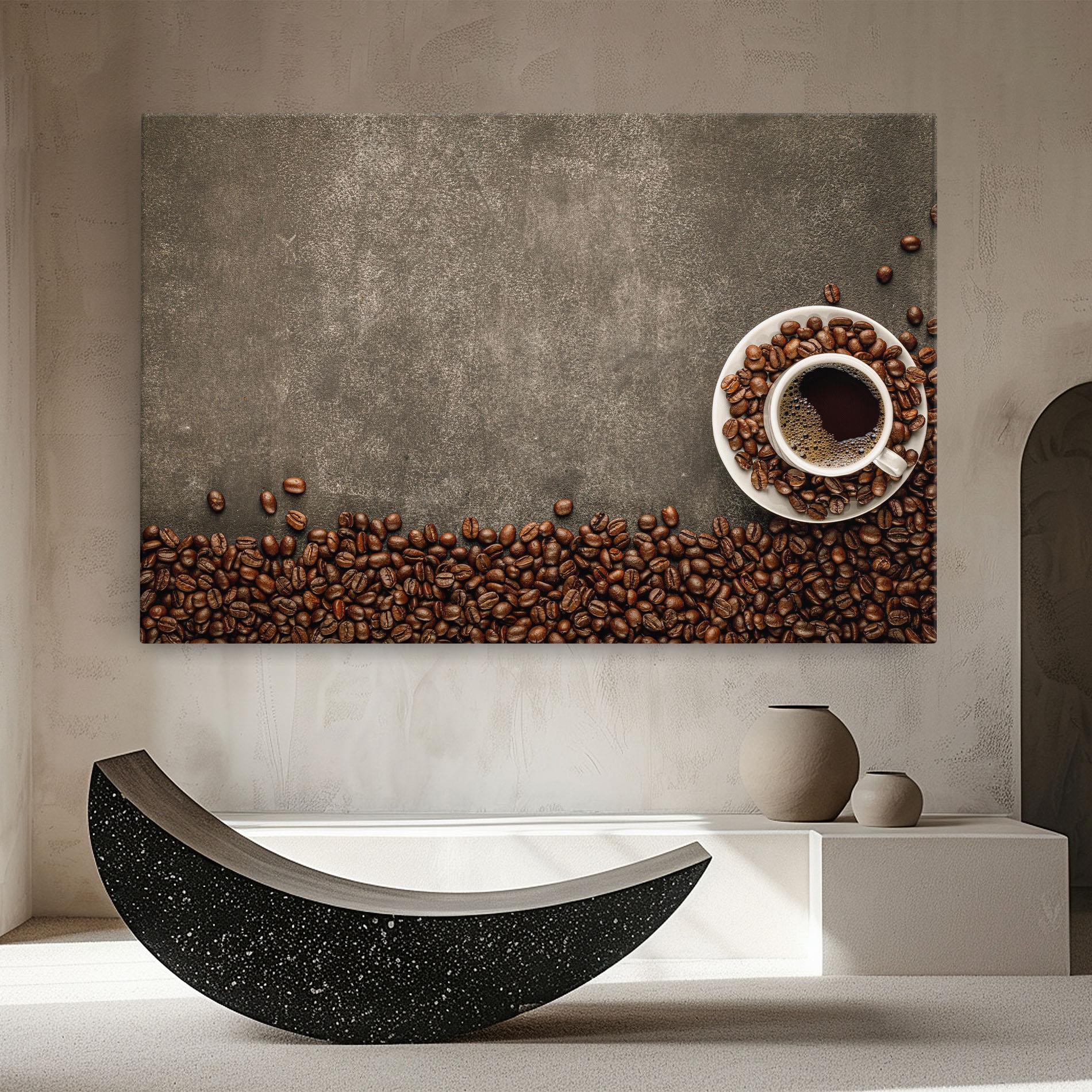 Tablou Canvas Coffee On Grey Table mockup 8