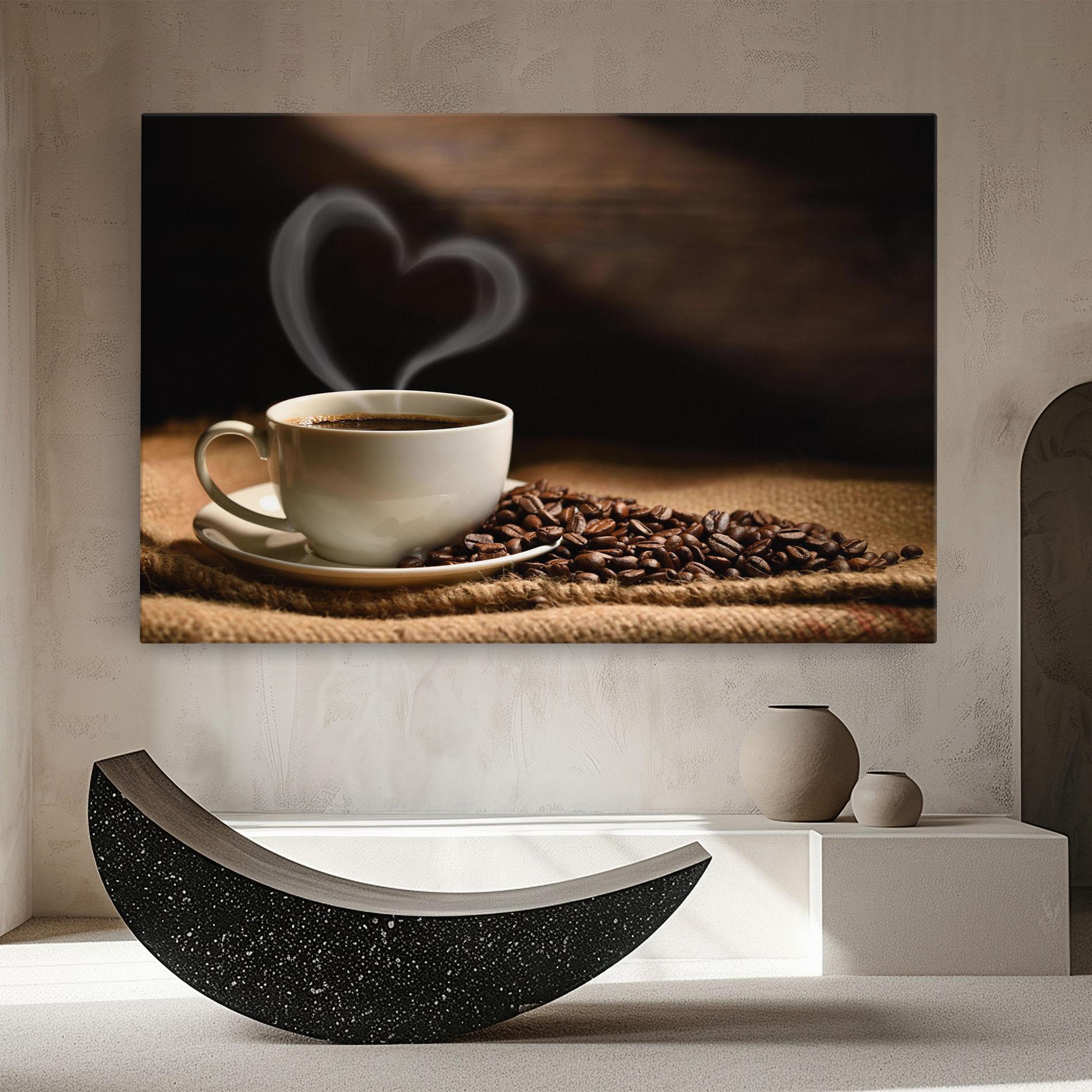 Tablou Canvas Heart Coffee Smoke mockup 8