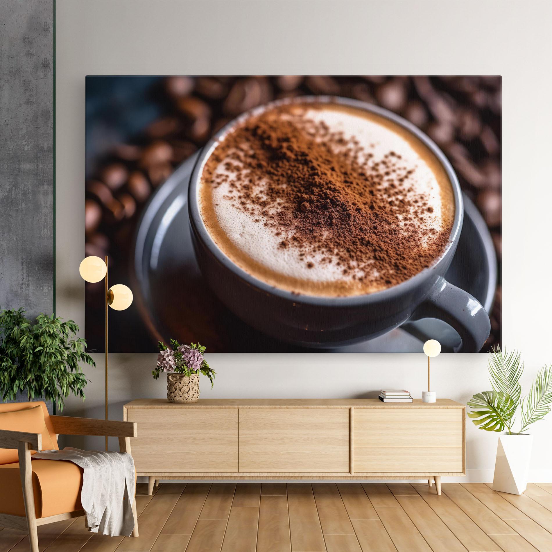 Tablou Canvas Cappuccino Coffee Close Up mockup 9