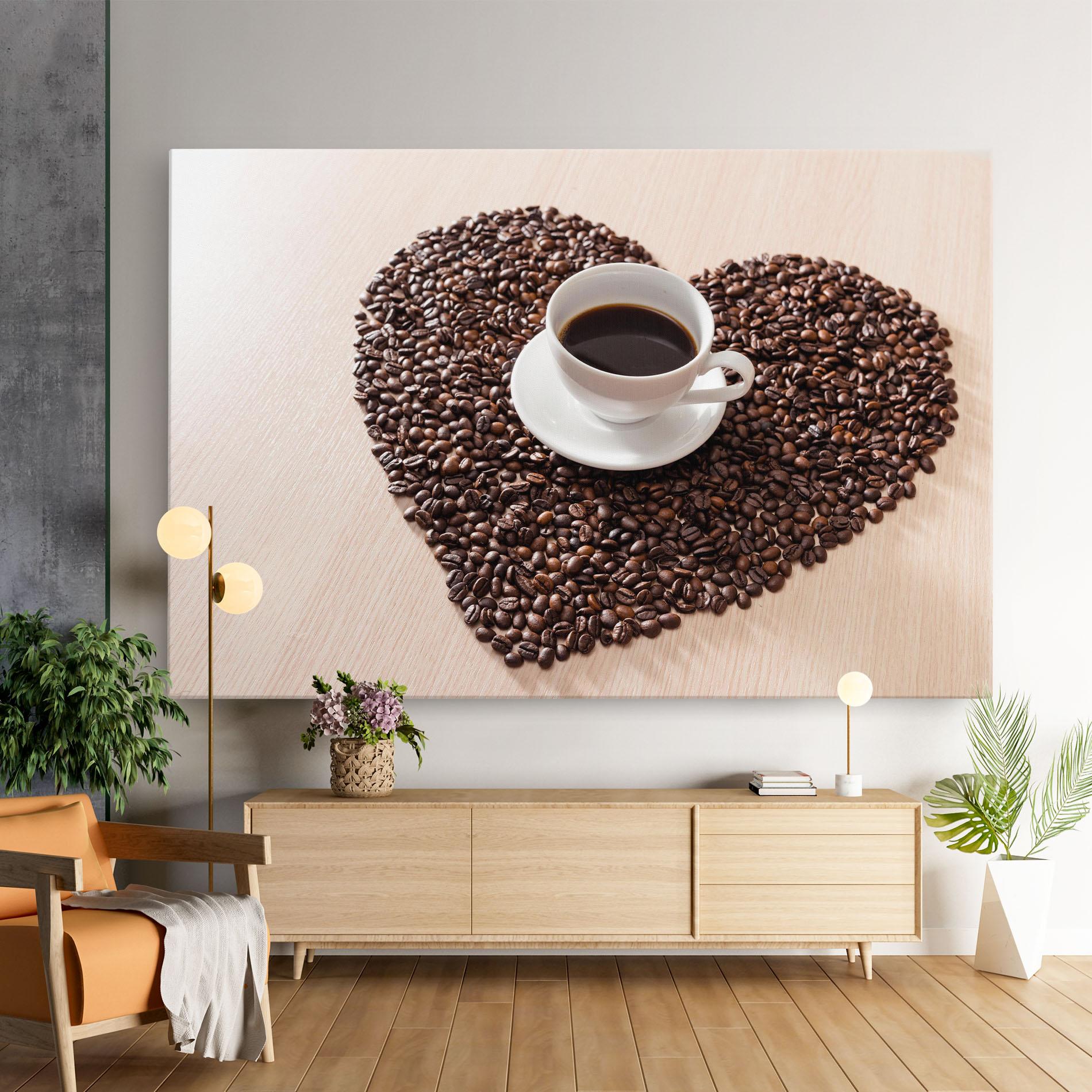 Tablou Canvas Heart Coffee Beans mockup 9