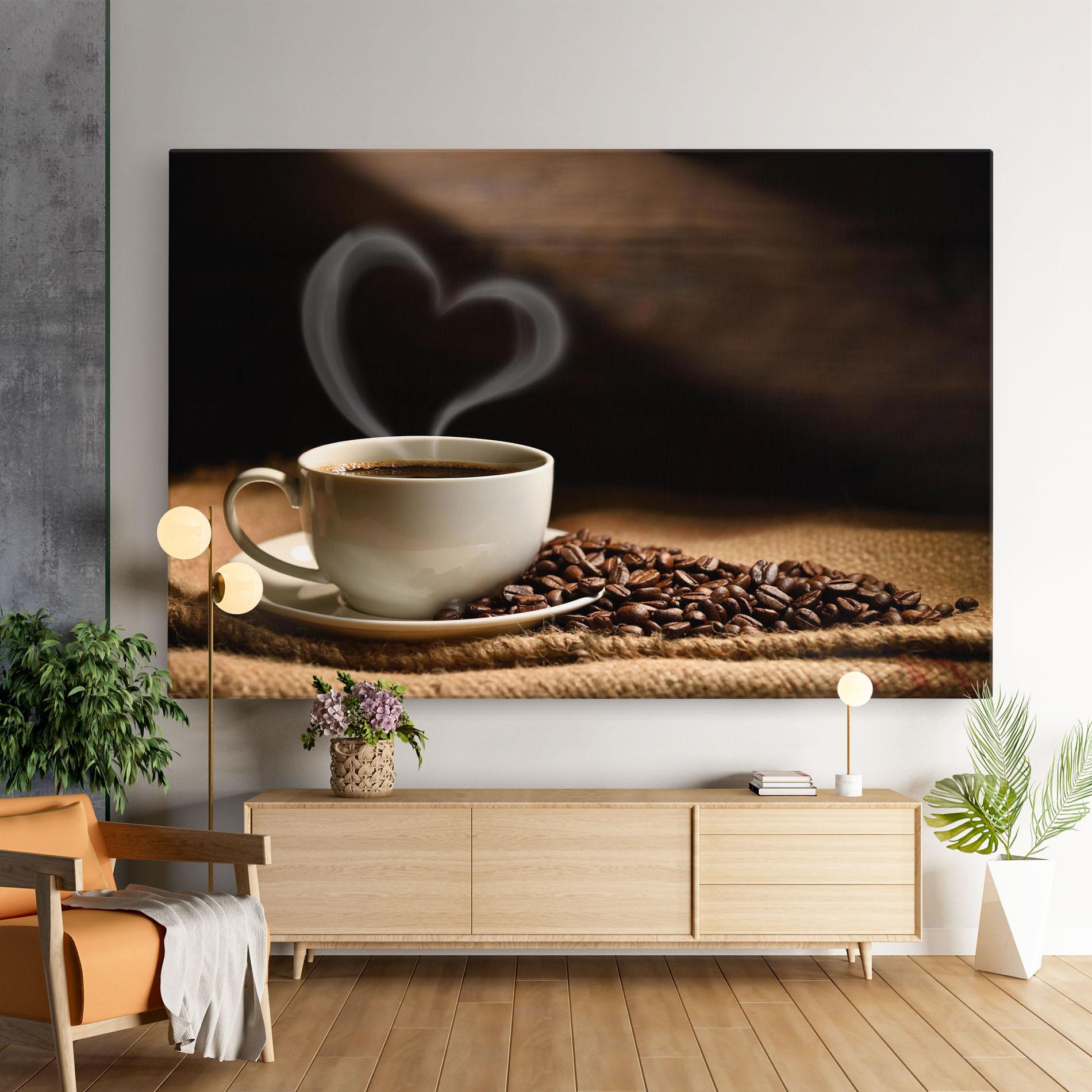 Tablou Canvas Heart Coffee Smoke mockup 9