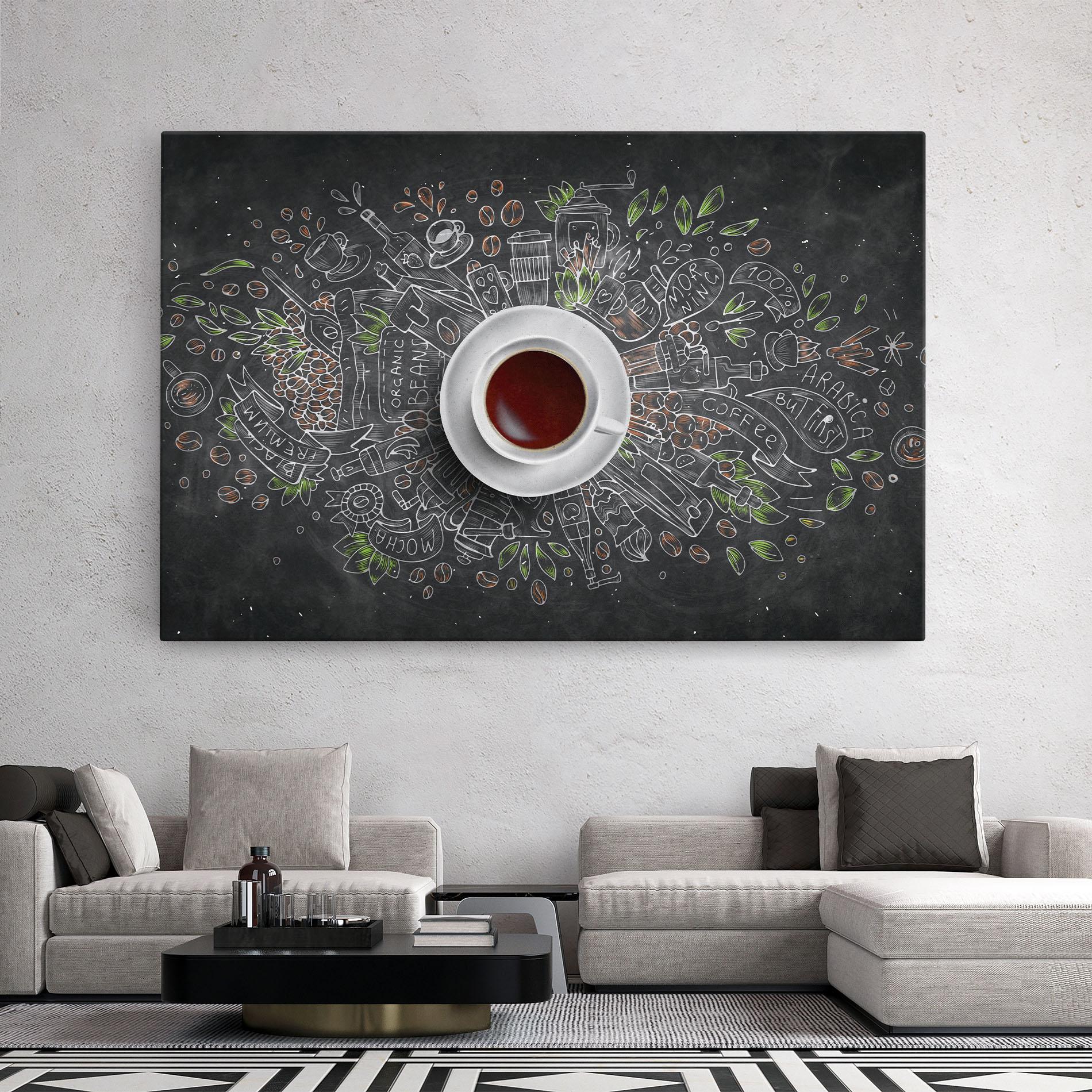Tablou Canvas Black Board Coffee mockup 2
