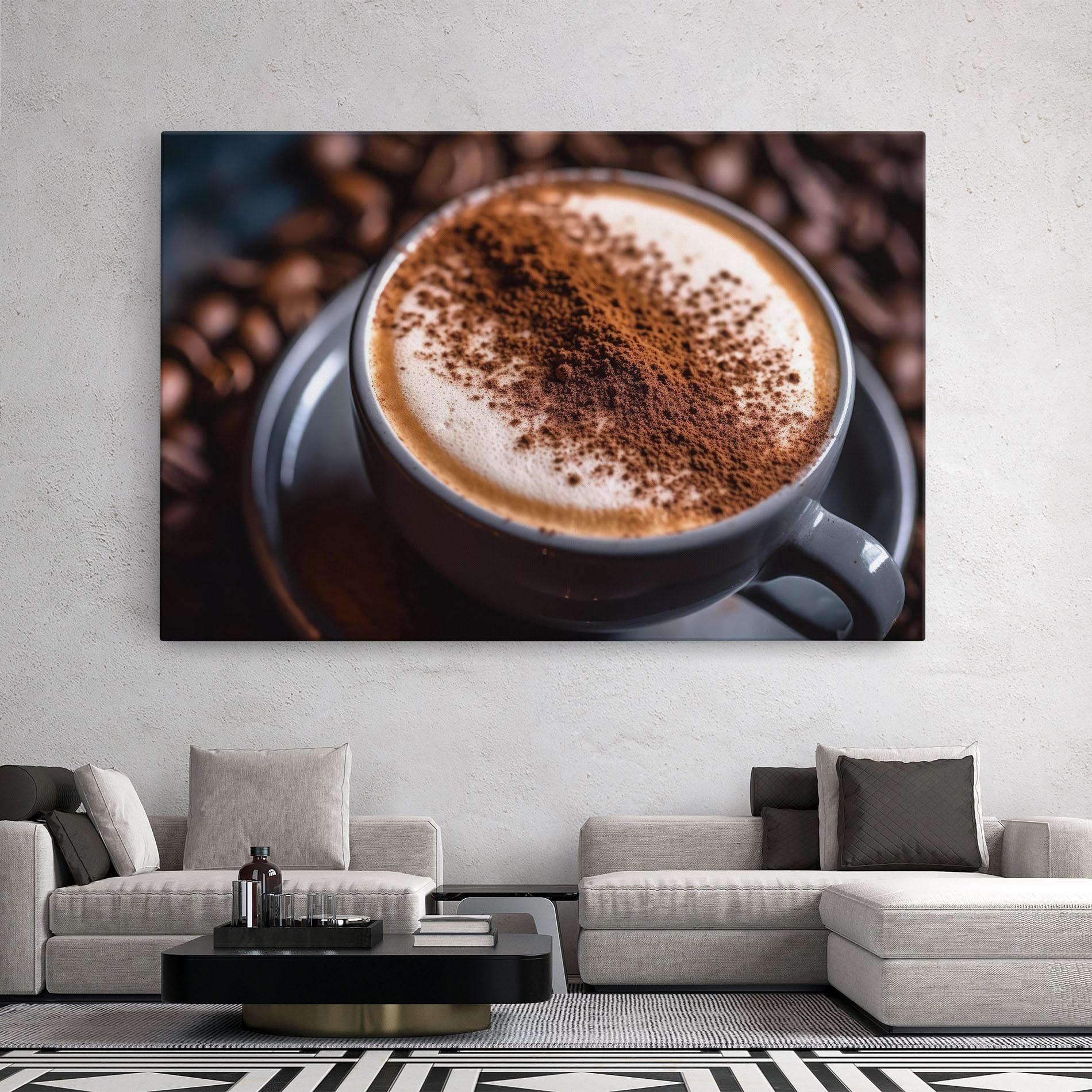 Tablou Canvas Cappuccino Coffee Close Up mockup 2