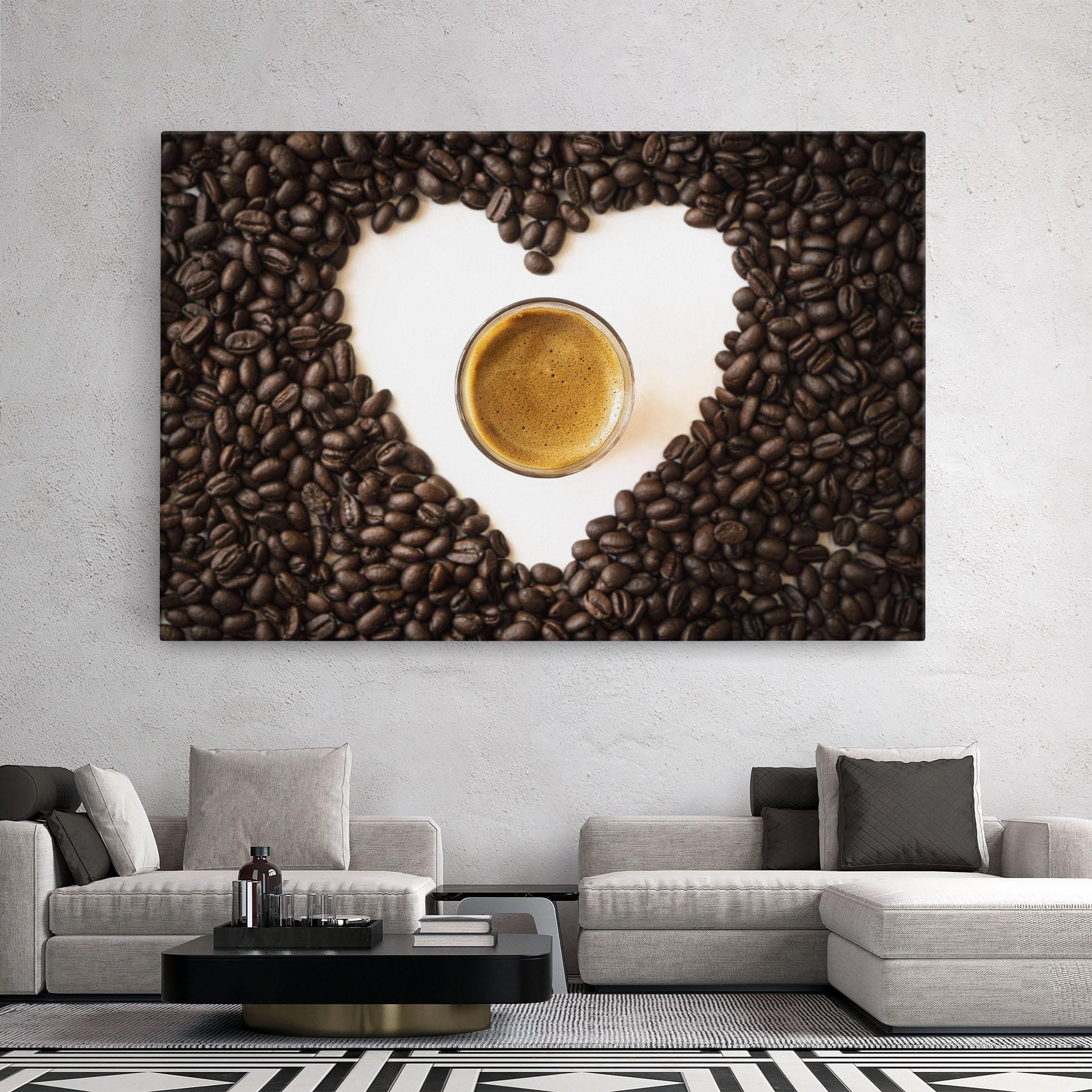 Tablou Canvas Coffee Bean Heart mockup 2