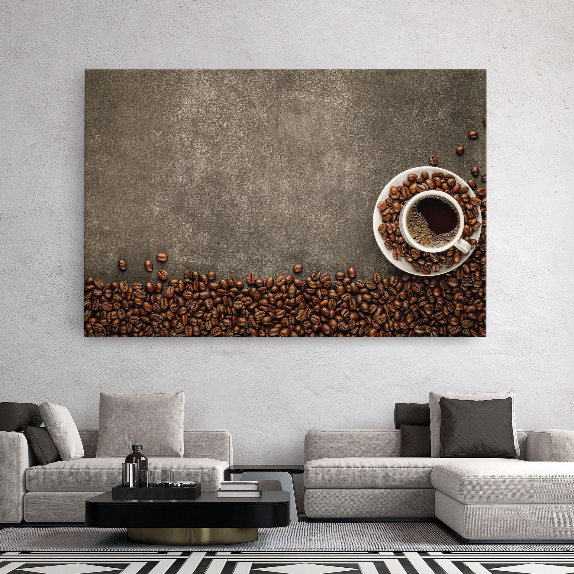 Tablou Canvas Coffee On Grey Table mockup 2