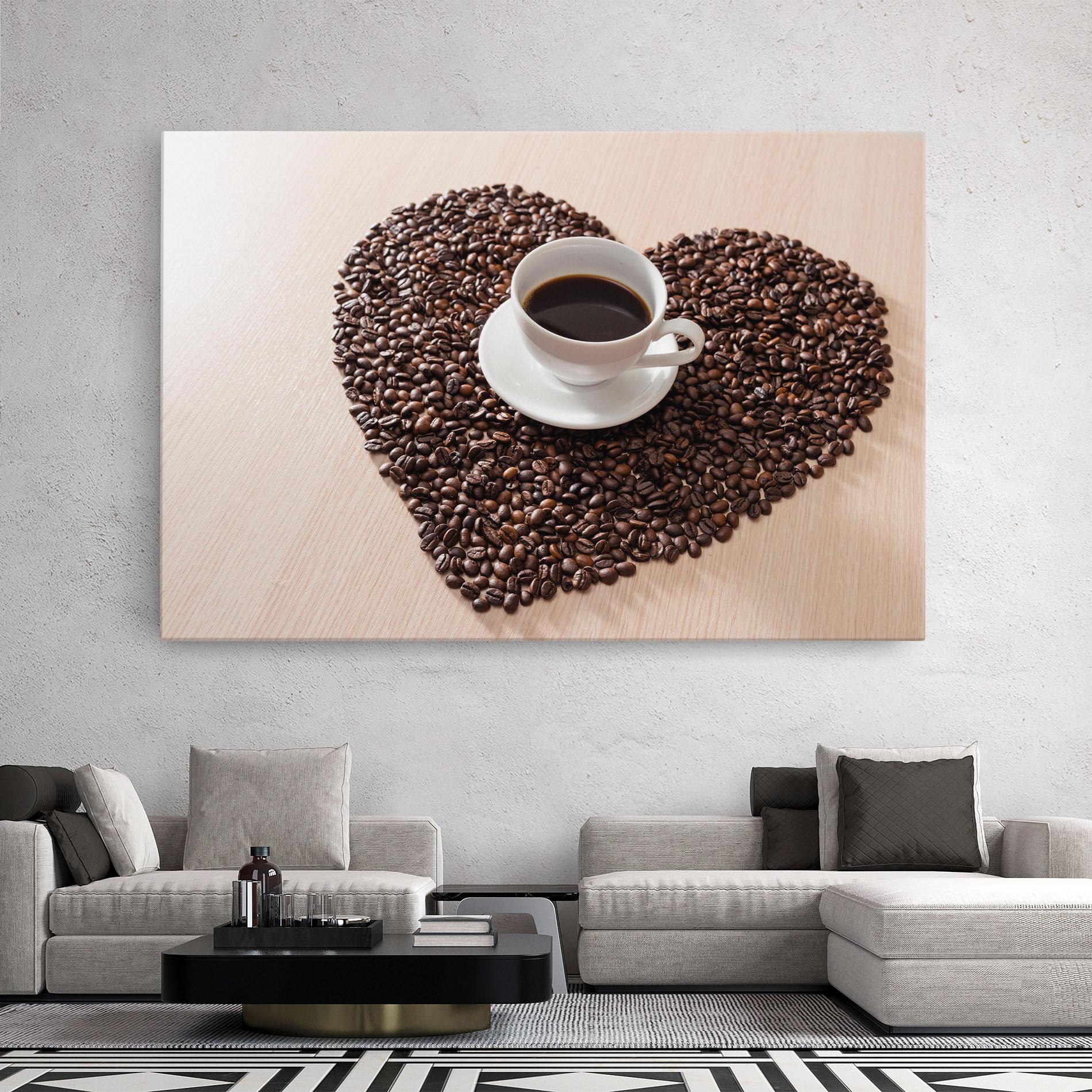 Tablou Canvas Heart Coffee Beans mockup 2