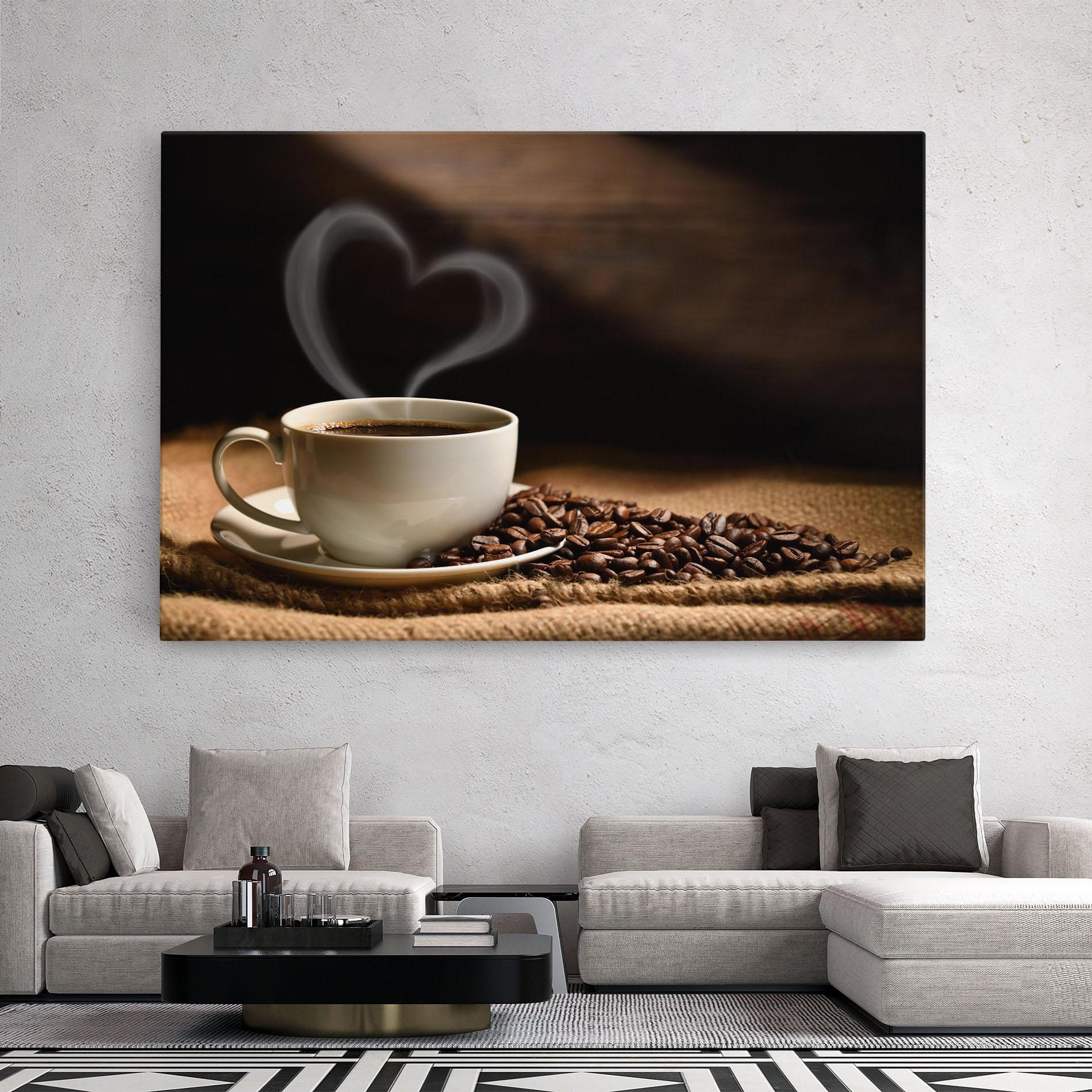 Tablou Canvas Heart Coffee Smoke mockup 2
