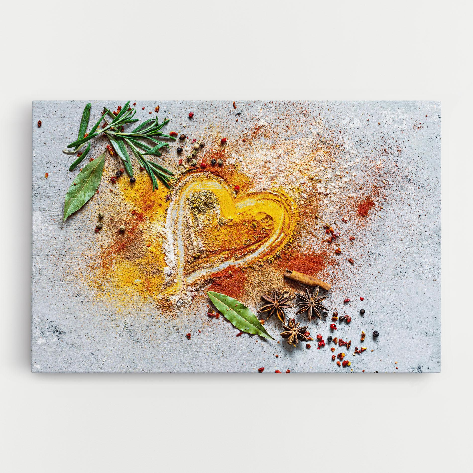 Tablou Canvas Heart Spice Powders mockup 0