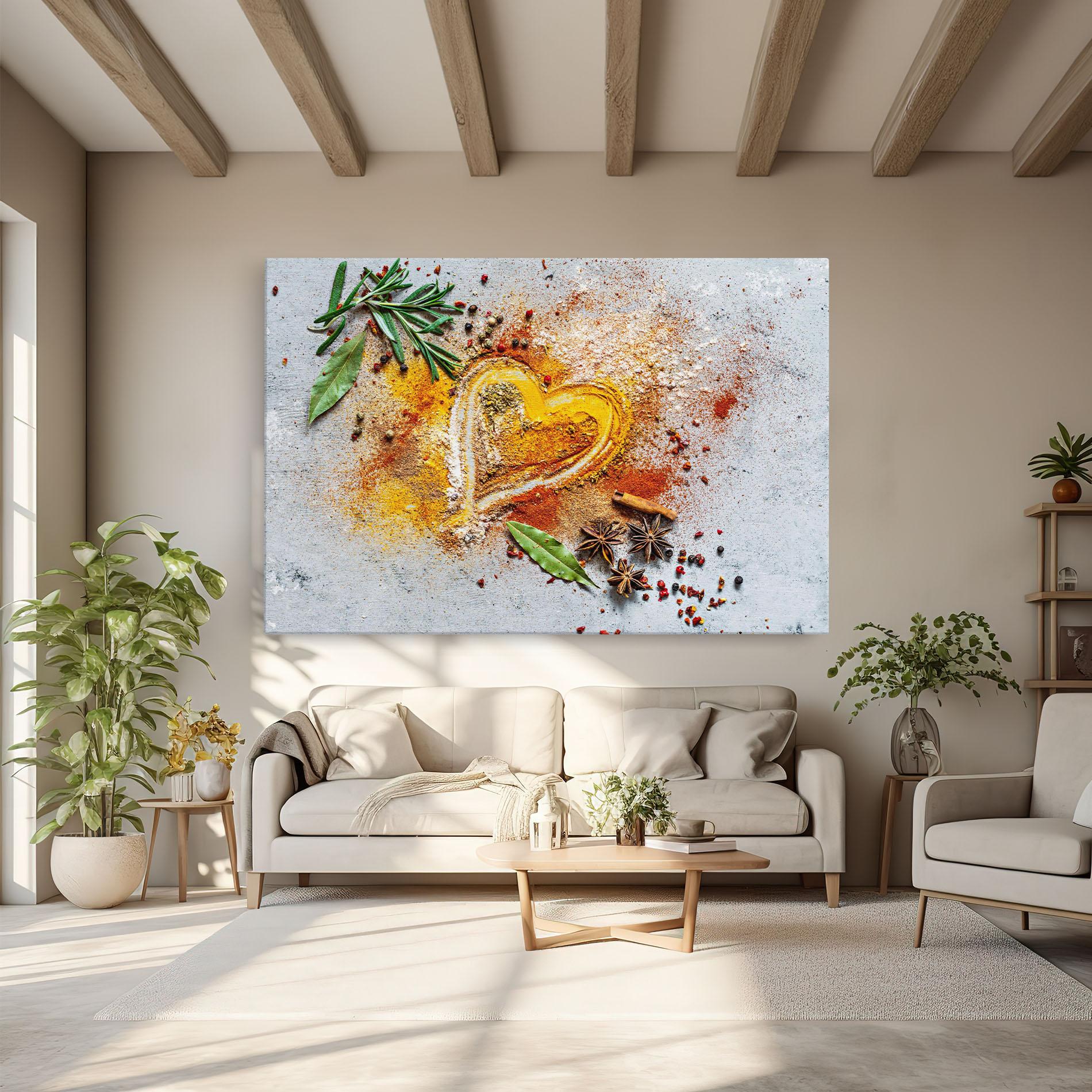 Tablou Canvas Heart Spice Powders mockup 6