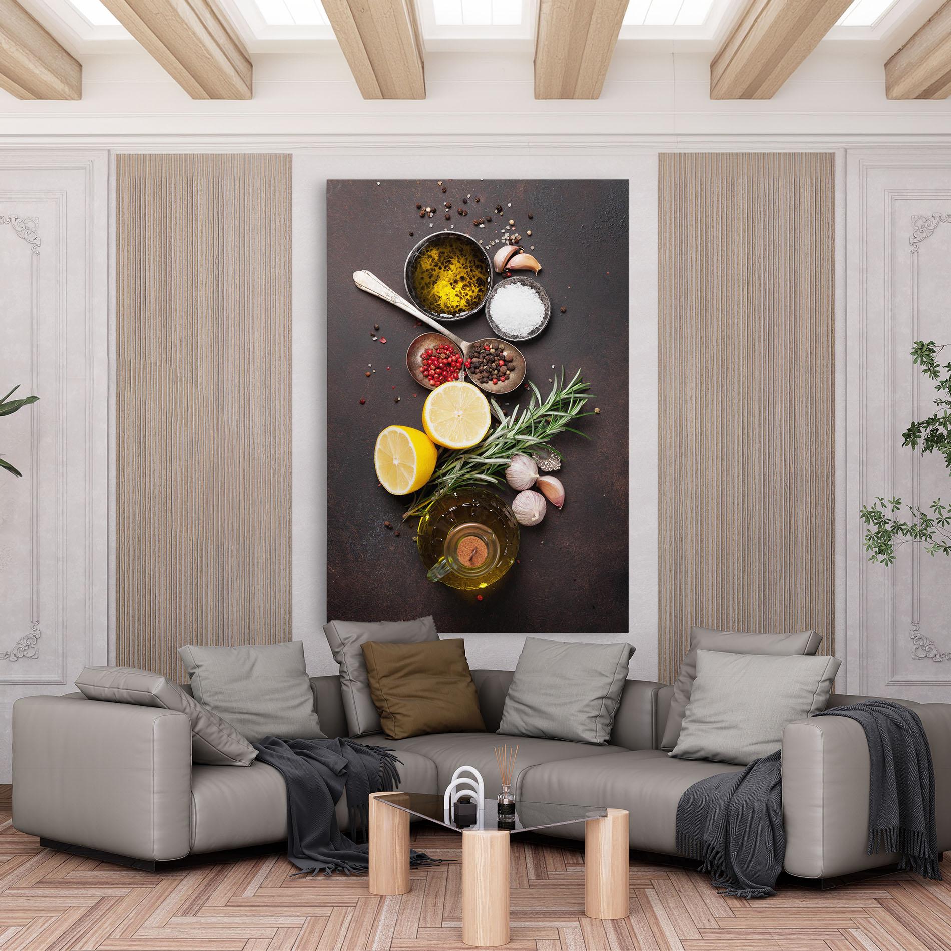 Tablou Canvas Spices On Stone Table mockup 6