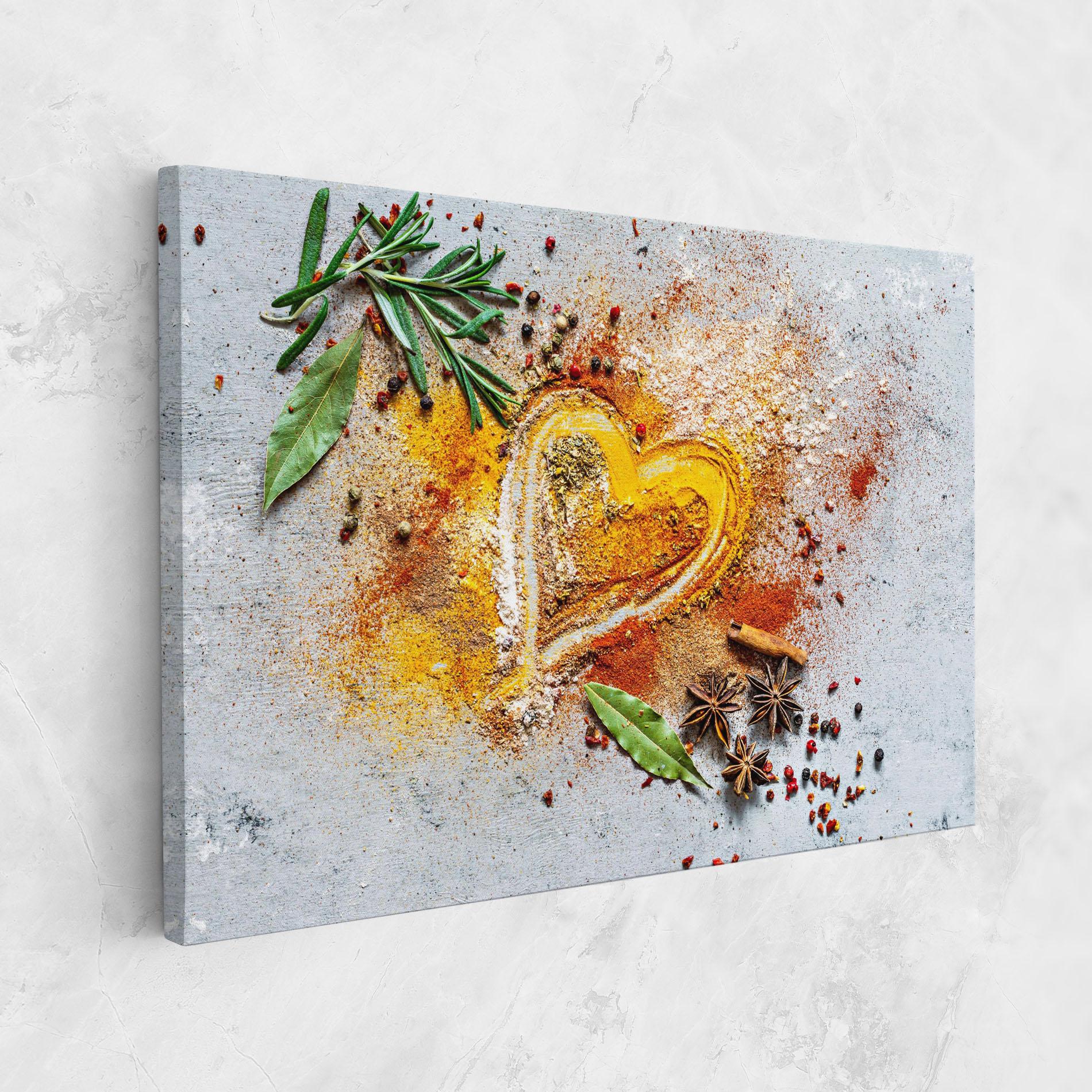 Tablou Canvas Heart Spice Powders mockup 1