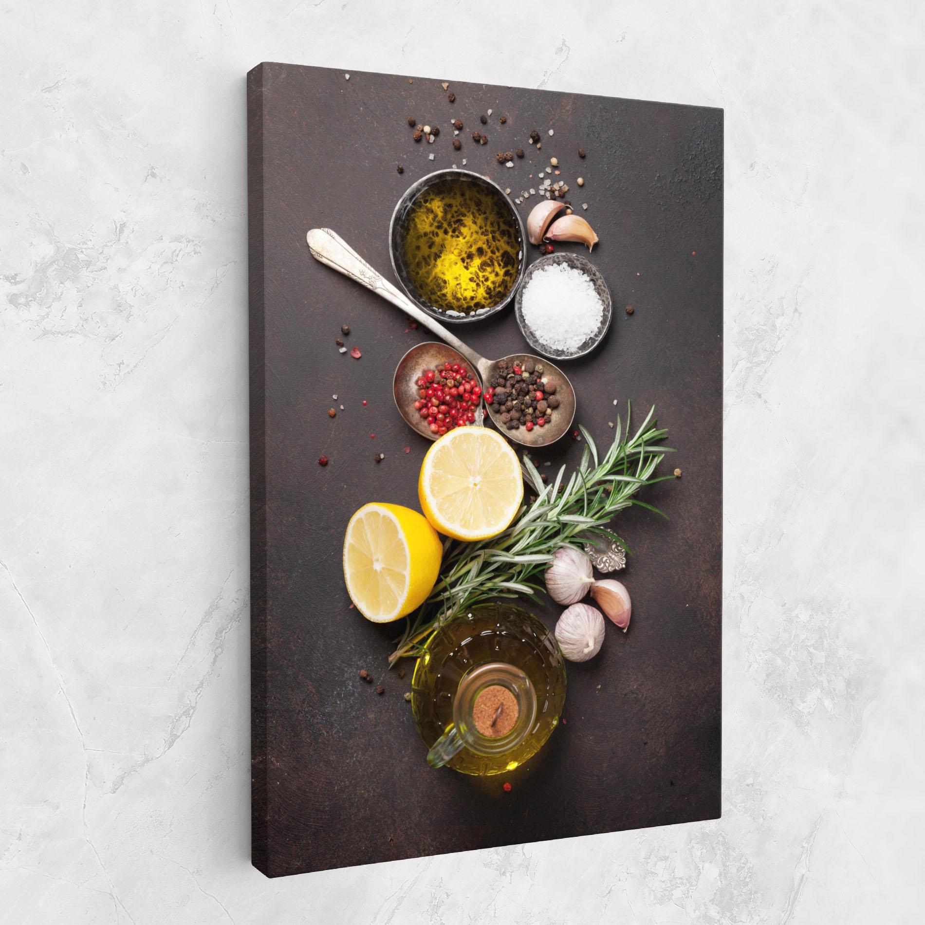 Tablou Canvas Spices On Stone Table mockup 1