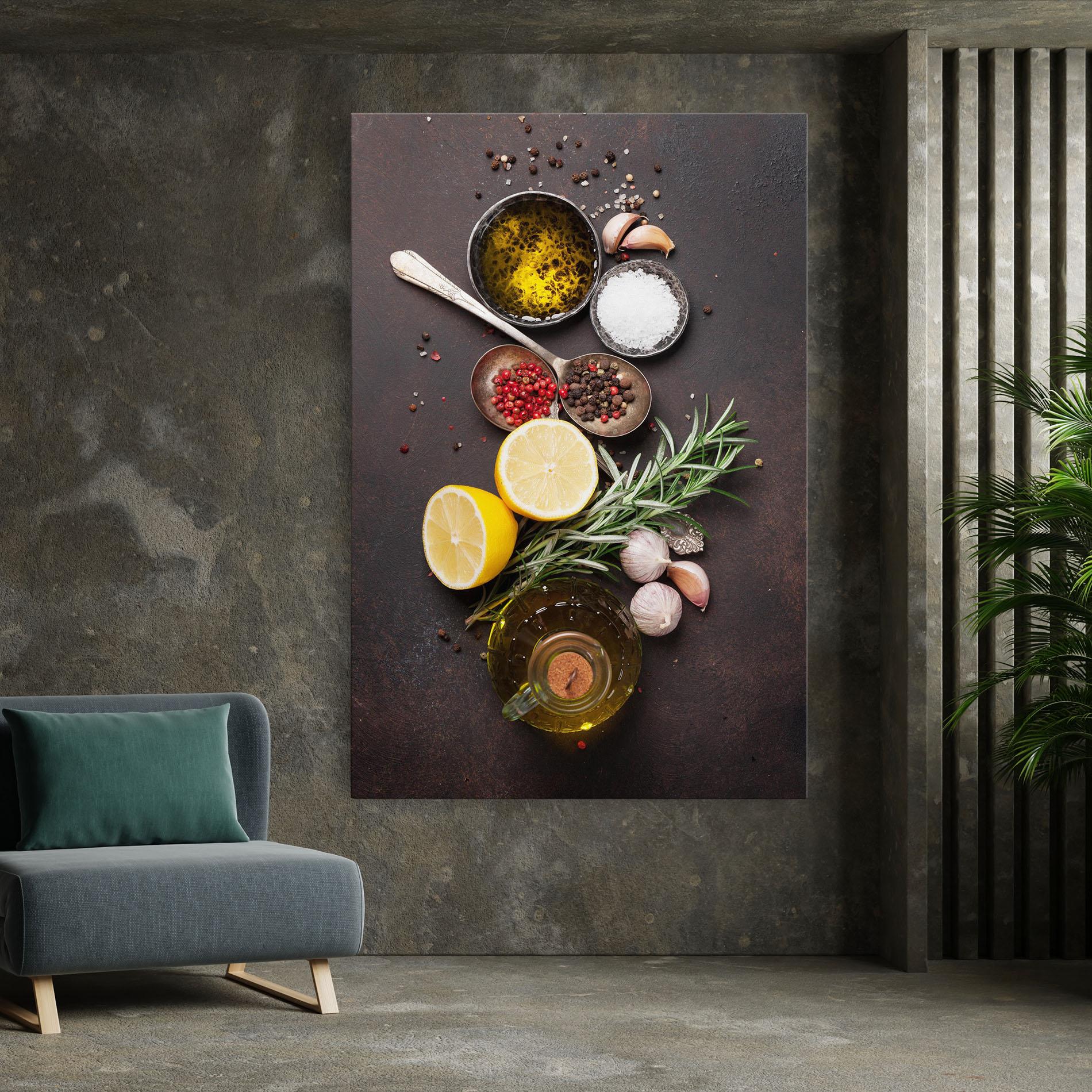 Tablou Canvas Spices On Stone Table mockup 7